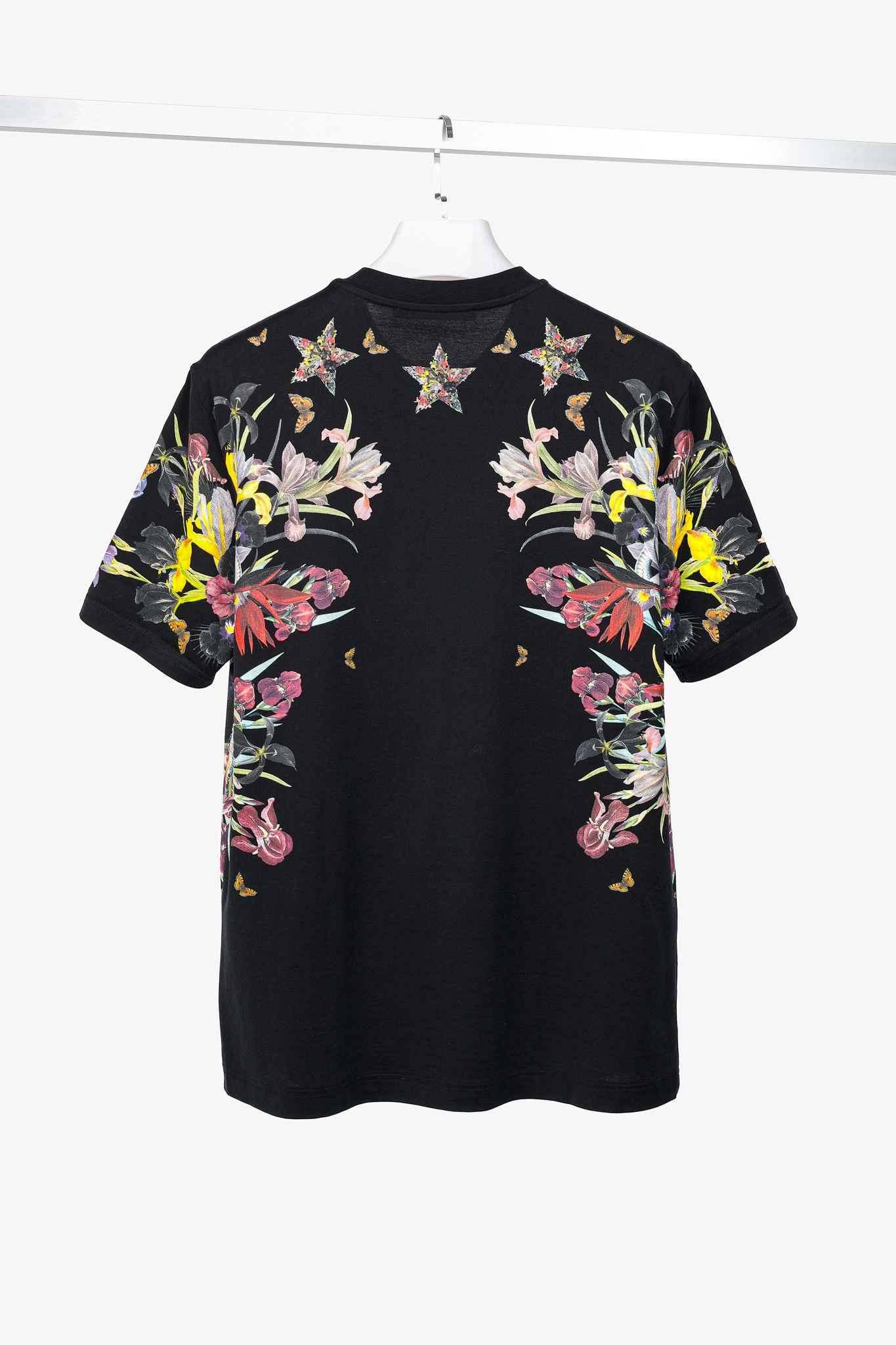 Givenchy Givenchy Black Multi Flowers Printed Cotton Jersey T-Shirt Size L / US 10 / IT 46 - 2 Thumbnail