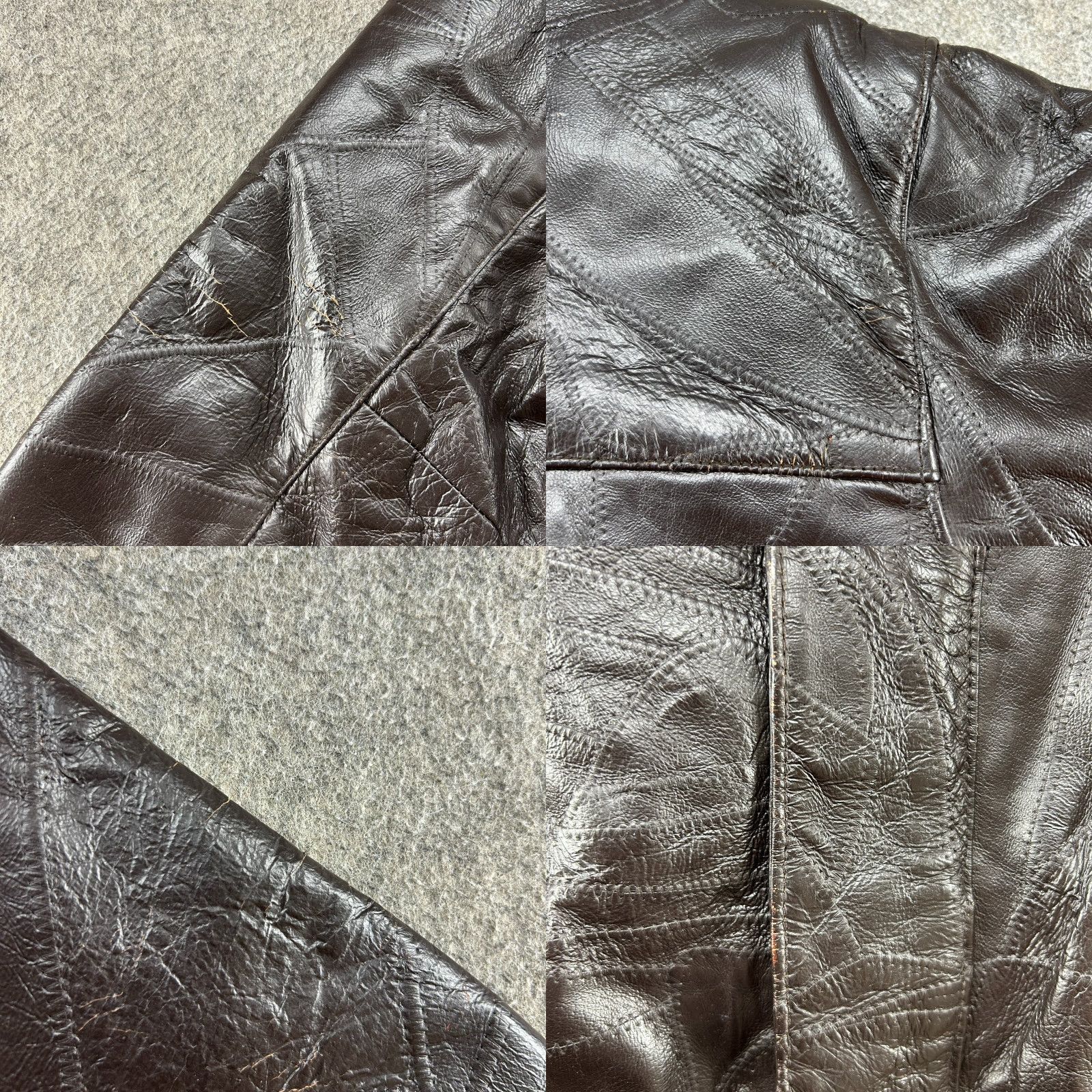 Haband VINTAGE Haband Jacket Mens L Brown Bomber Leather Patchwork Lined 90s Western Casual Zip Coat Mens Size US L / EU 52-54 / 3 - 9 Thumbnail