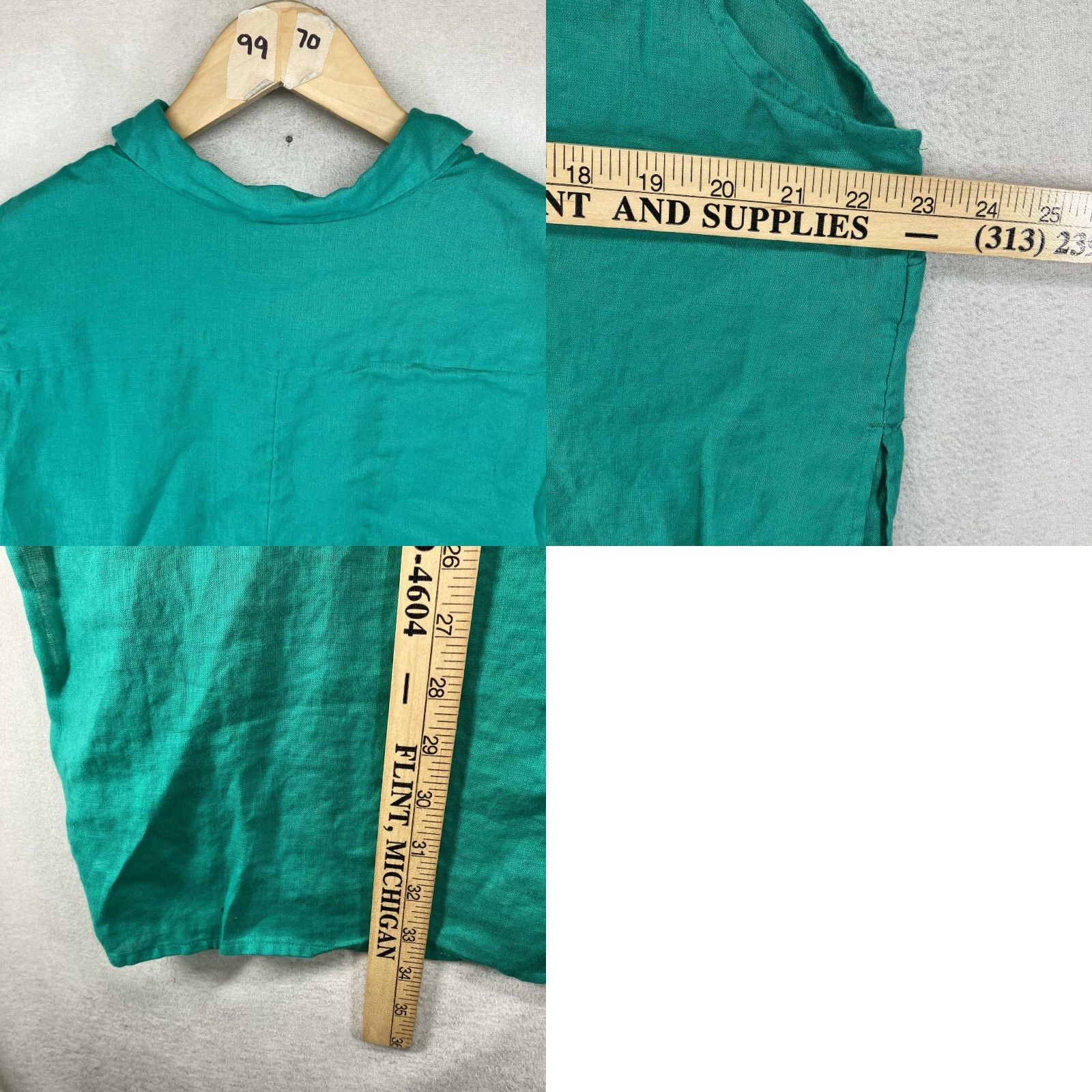 Vintage Chicos Side Slit Linen Tunic Sleeveless Top Congo Green Women's Petite PXL Size 3 Size XL / US 12-14 / IT 48-50 - 10 Thumbnail