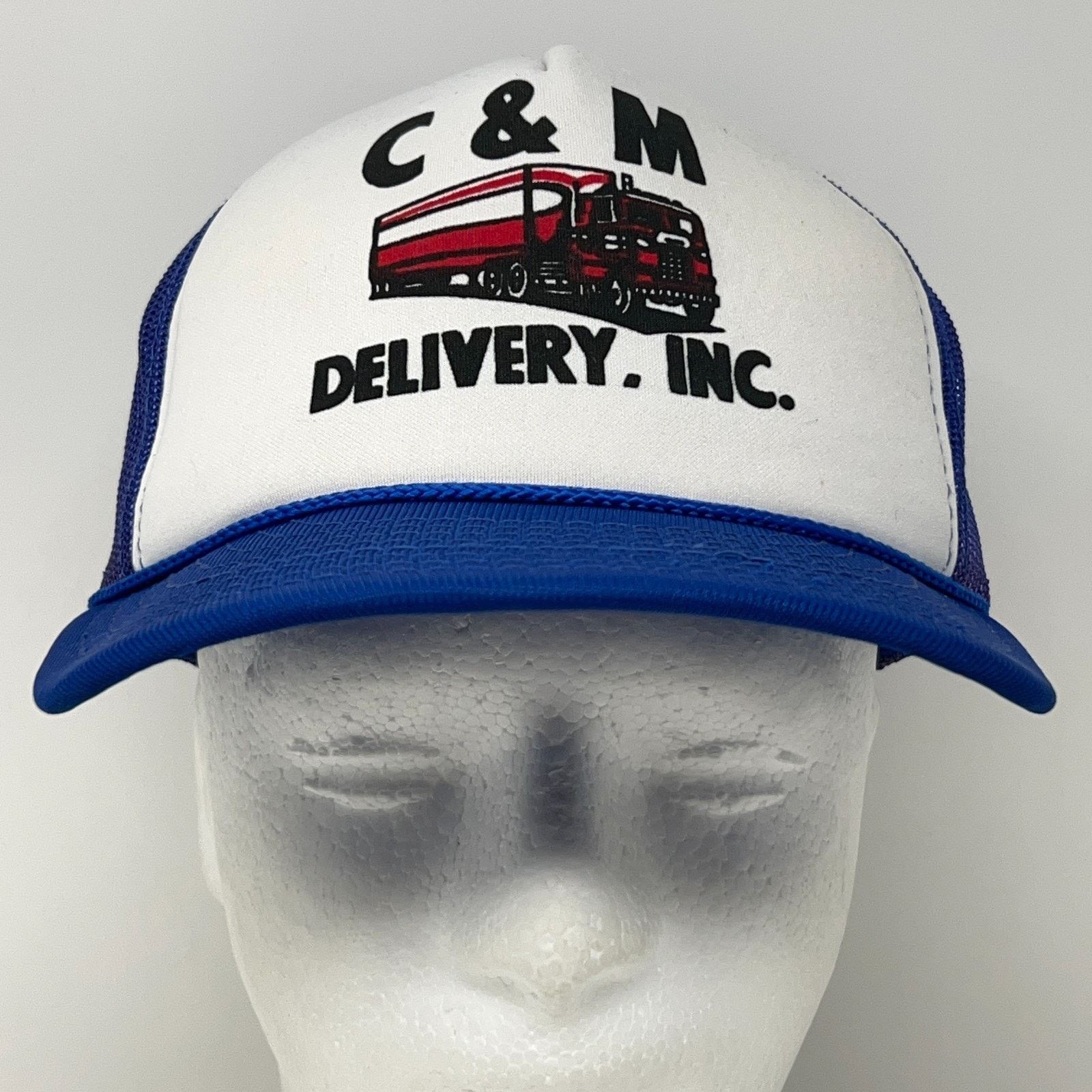 Hanes Vintage 80s C&M Delivery Trucker Hat Baseball Cap Blue Size ONE SIZE - 2 Thumbnail