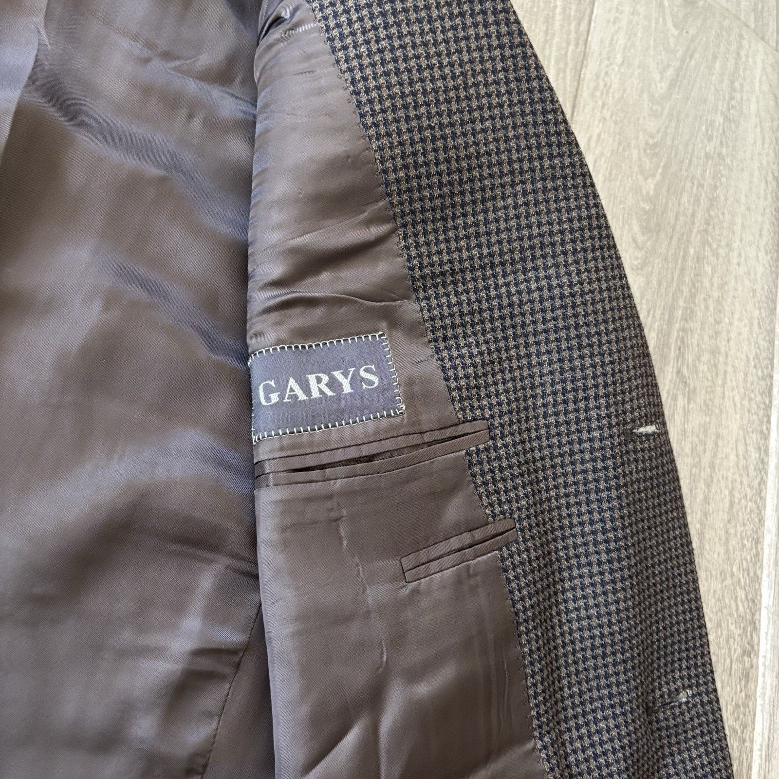 Canali Canali Blazer Wool Silk Coat Brown Houndstooth 44R (EU 54R) Size 44R - 7 Thumbnail