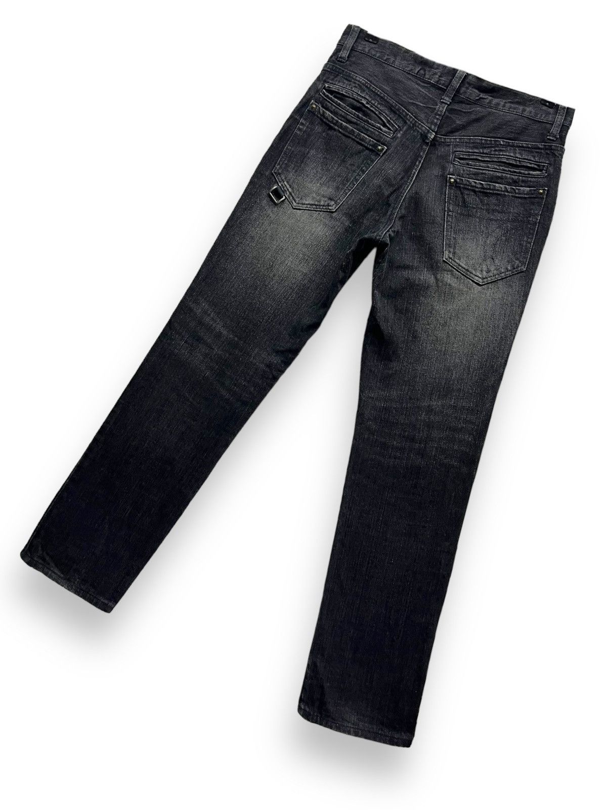 Issey Miyake FYE🔥Vintage TETE HOMME Studded Hook Slim Fit Black Denim Size US 29 - 5 Thumbnail
