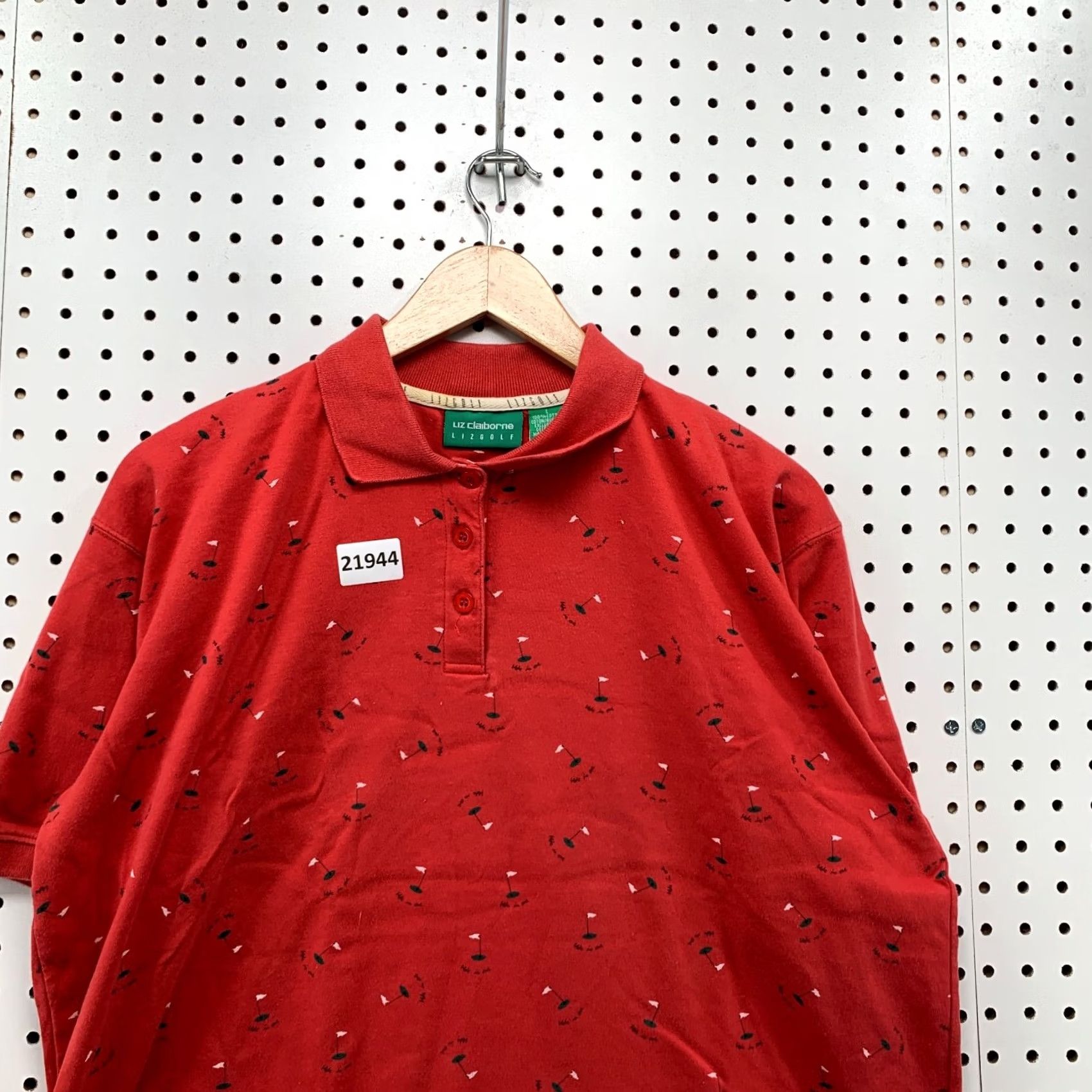 Liz Claiborne Liz Claiborne Polo Shirt AOP All Over Flag Logo Womens Large FIts 23.5x25 Polo Shirt Mens Womens Girls Boys Size L / US 10 / IT 46 - 2 Thumbnail