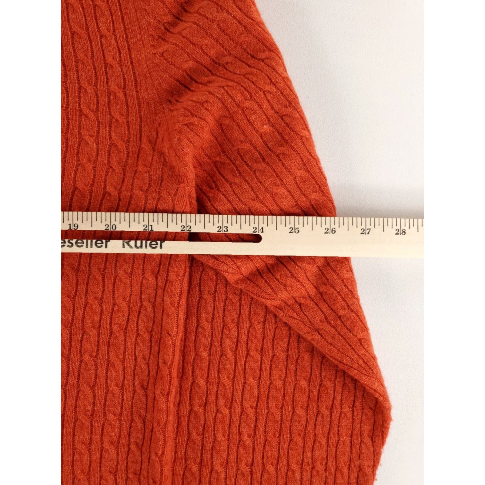Robert Graham Robert Graham Sweater Mens L Orange Cashmere Cable Knit V Neck Size US L / EU 52-54 / 3 - 6 Thumbnail