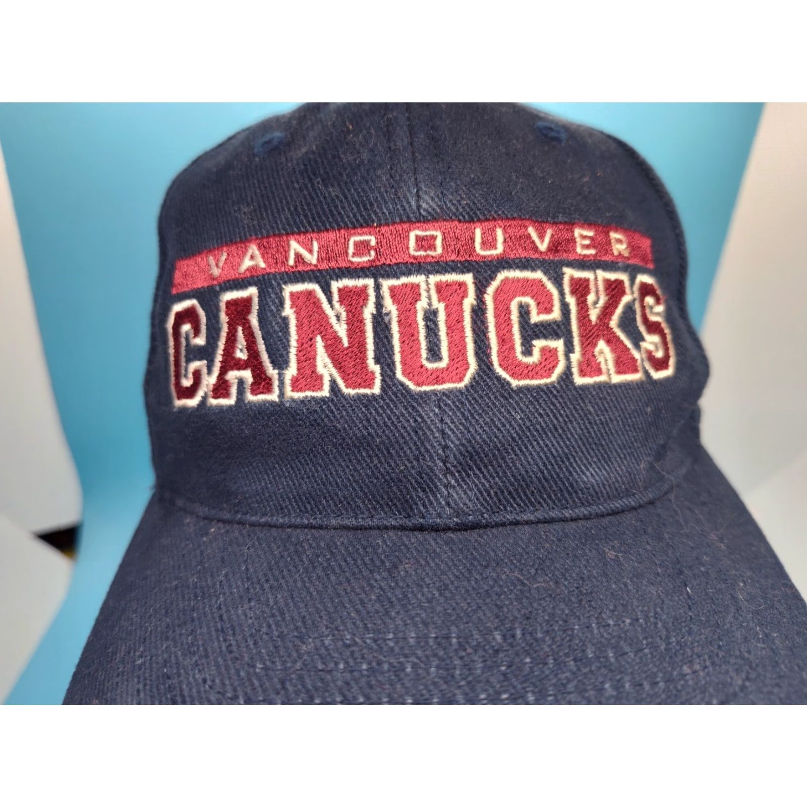 NHL VINTAGE Gear For Sports Vancouver Canucks Strapback Hat Adjustable One Size Blue NHL Y2K Mens Size ONE SIZE - 2 Thumbnail