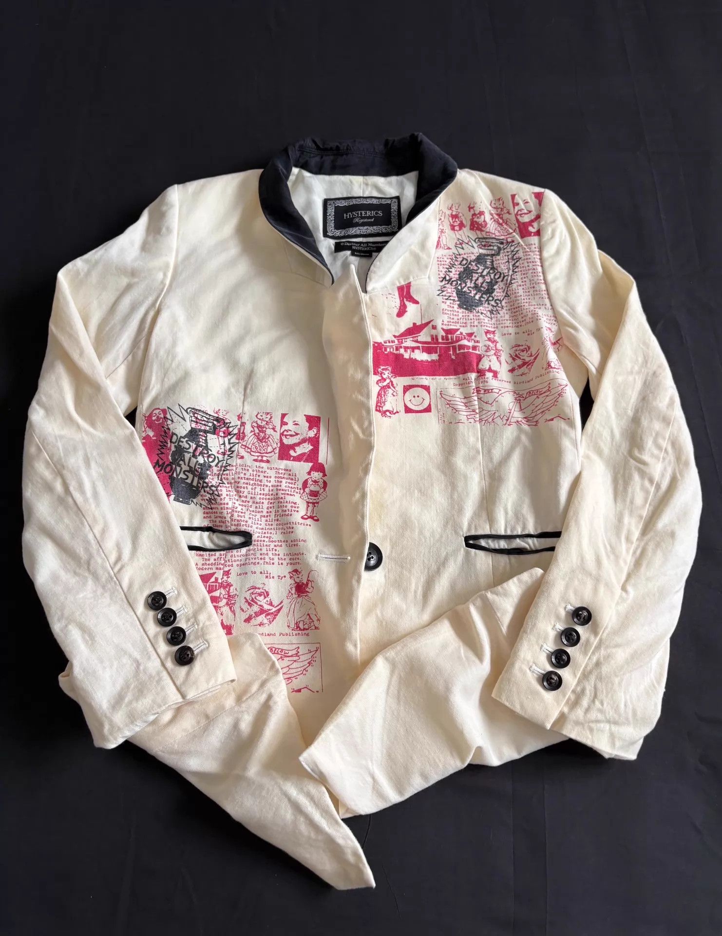 Hysteric Glamour Hysteric Glamour Vintage Asym Blazer w/SP Comic Print Size US M / EU 48-50 / 2 - 7 Thumbnail