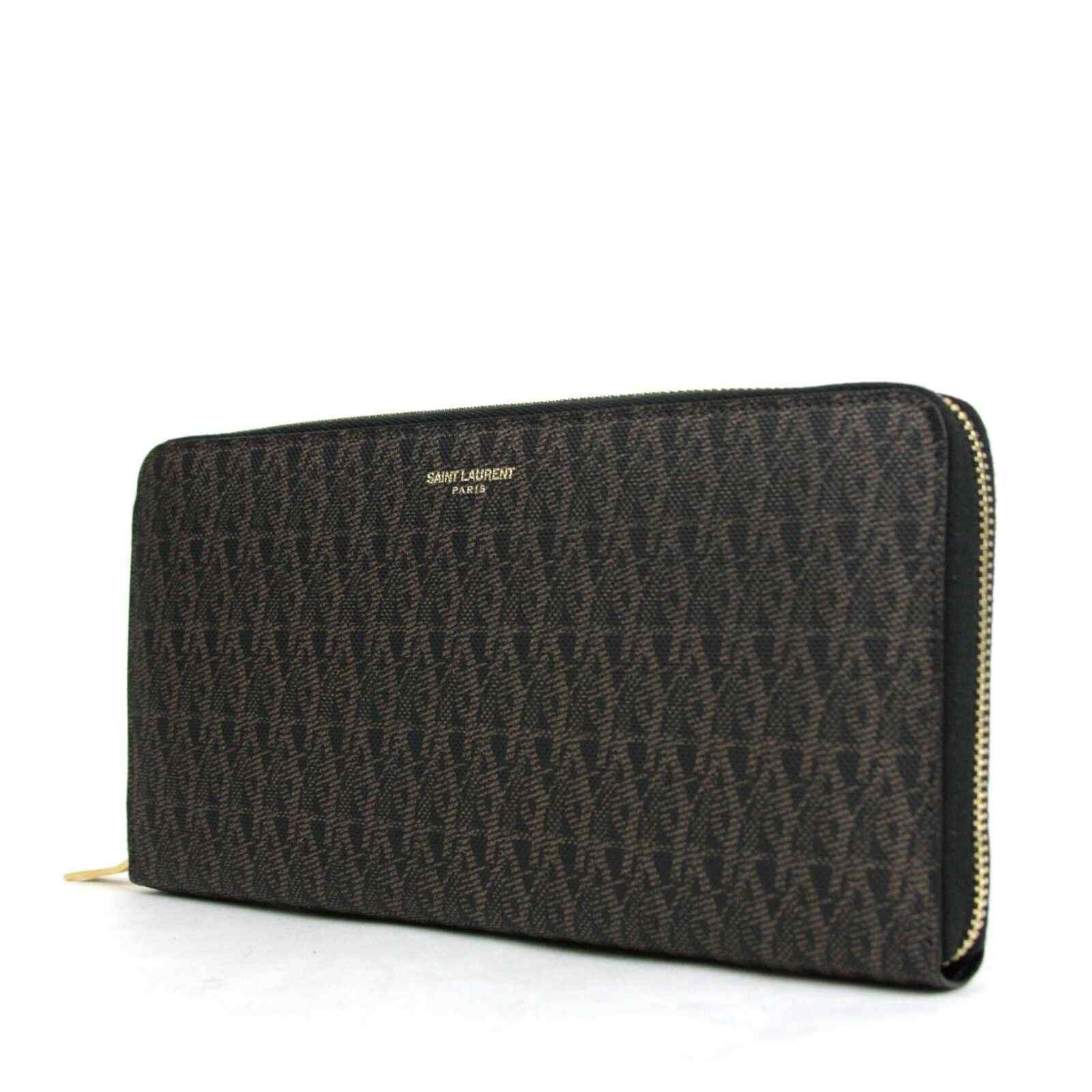 Yves Saint Laurent Saint Laurent YSL Black/Brown Leather Zip Around Wallet Size ONE SIZE - 4 Thumbnail