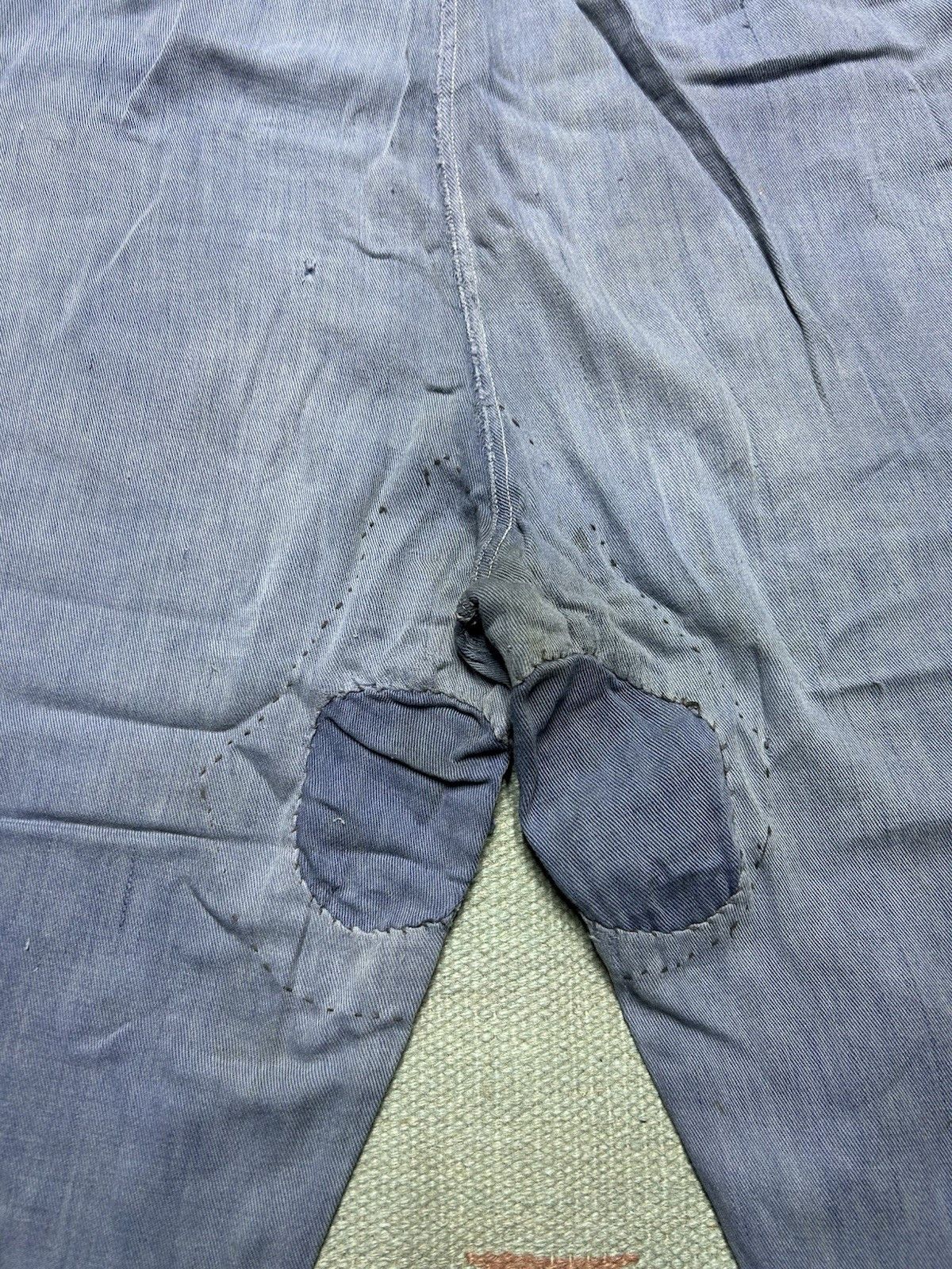 Vintage 1950s side zip pants pedal push farm worn repaired gabardine Size 31" - 17 Thumbnail
