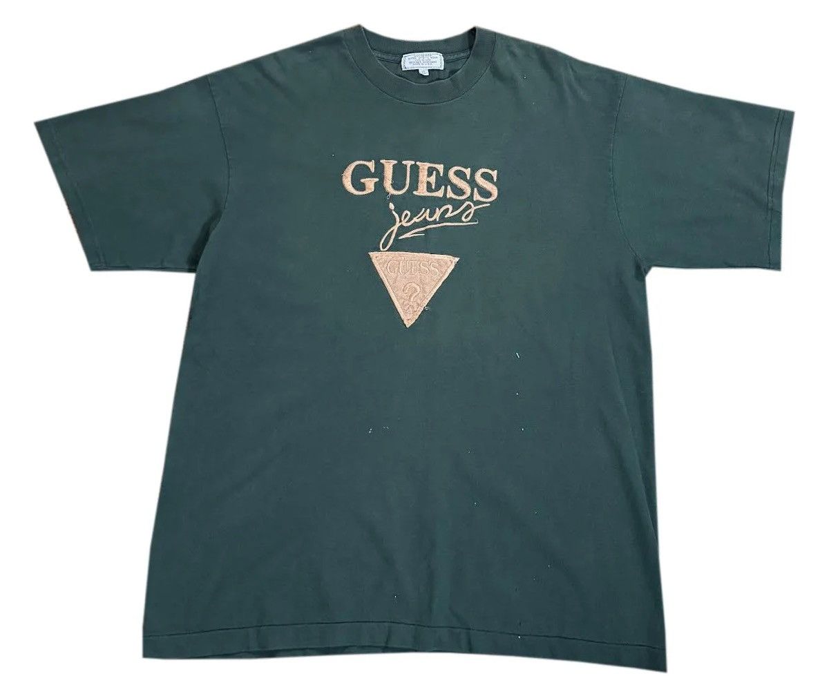 Guess Vintage Guess Jeans USA Green T Shirt (Size XL) Size US XL / EU 56 / 4 - 1 Thumbnail