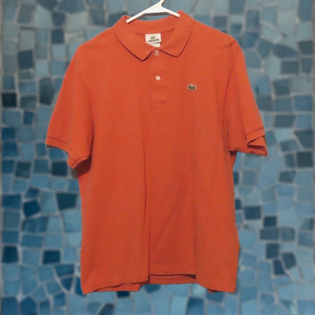 Lacoste Lacoste Polo Shirt Orange Short Sleeve 6/XL Men's Cotton Blend Knit Regular Fit Point Collar Short Sleeve Casual Shirt Size US XL / EU 56 / 4 - 1 Thumbnail