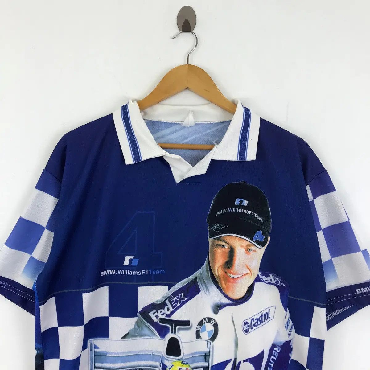 Vintage Vtg 99 RALF SCHUMACHER WILLIAMS Formula 1 Jersey Tee Shirt Size US L / EU 52-54 / 3 - 2 Thumbnail