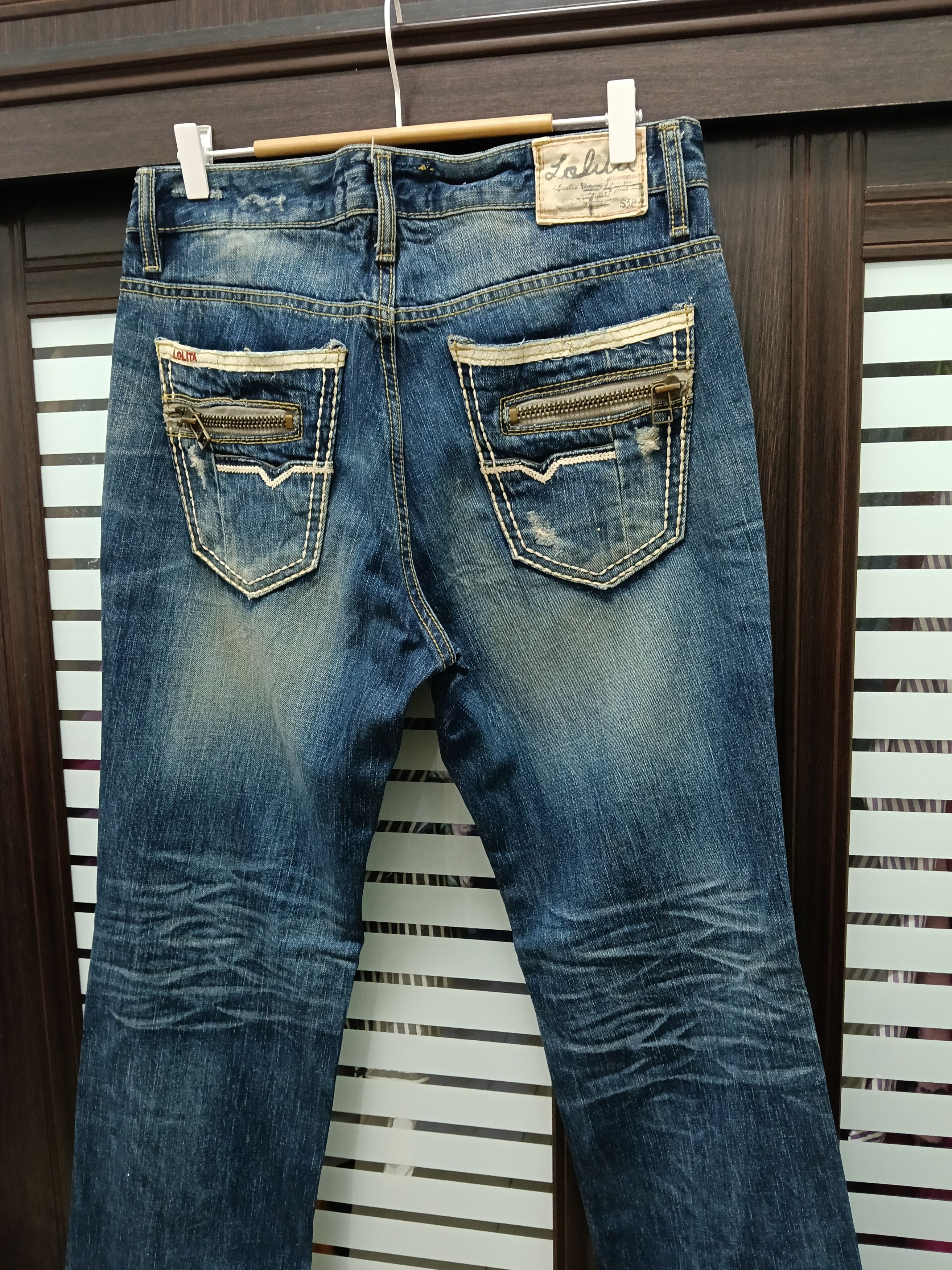 Japanese Brand 💥Flared Distressed Lolita Jeans 💥 Size US 34 / EU 50 - 9 Thumbnail