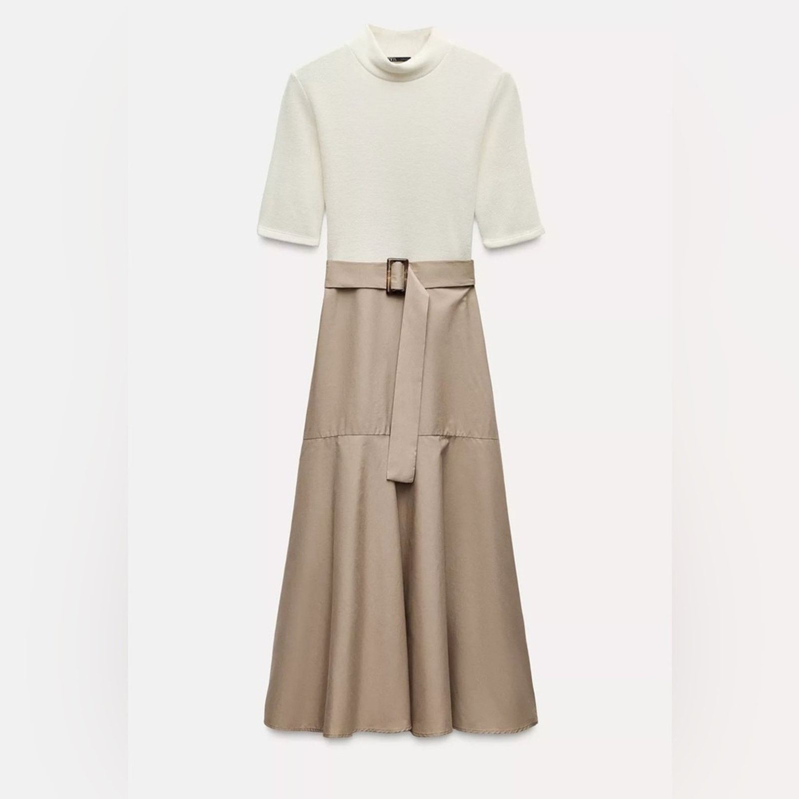 Zara Nwt- zara- soft feel combination dress-M Size M / US 6-8 / IT 42-44 - 2 Thumbnail