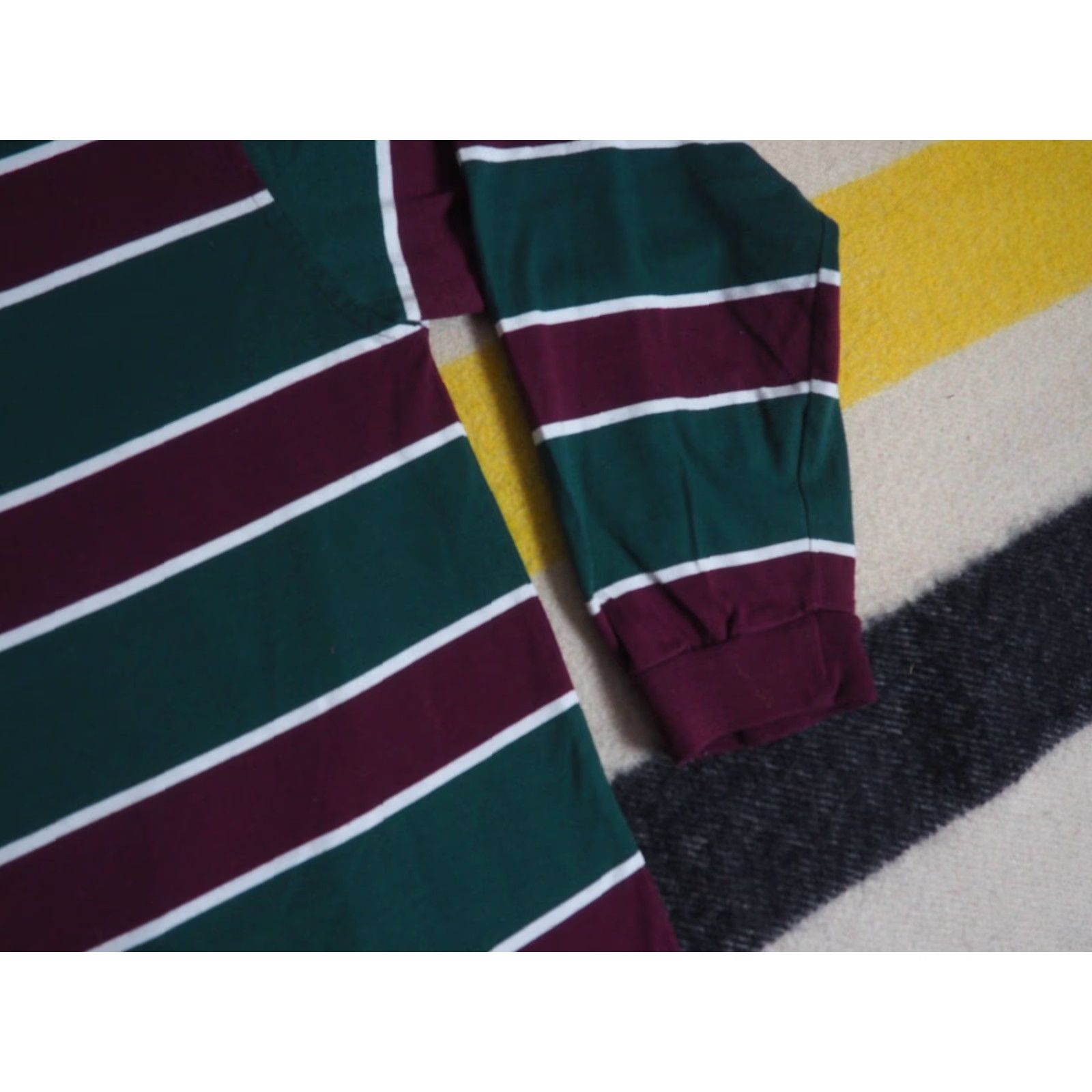 Vintage VTG Studio HQ Rugby Shirt L/S Pullover Mens L green 1990s Polo Sportswear/Beach Cotton Blend Size US L / EU 52-54 / 3 - 5 Thumbnail