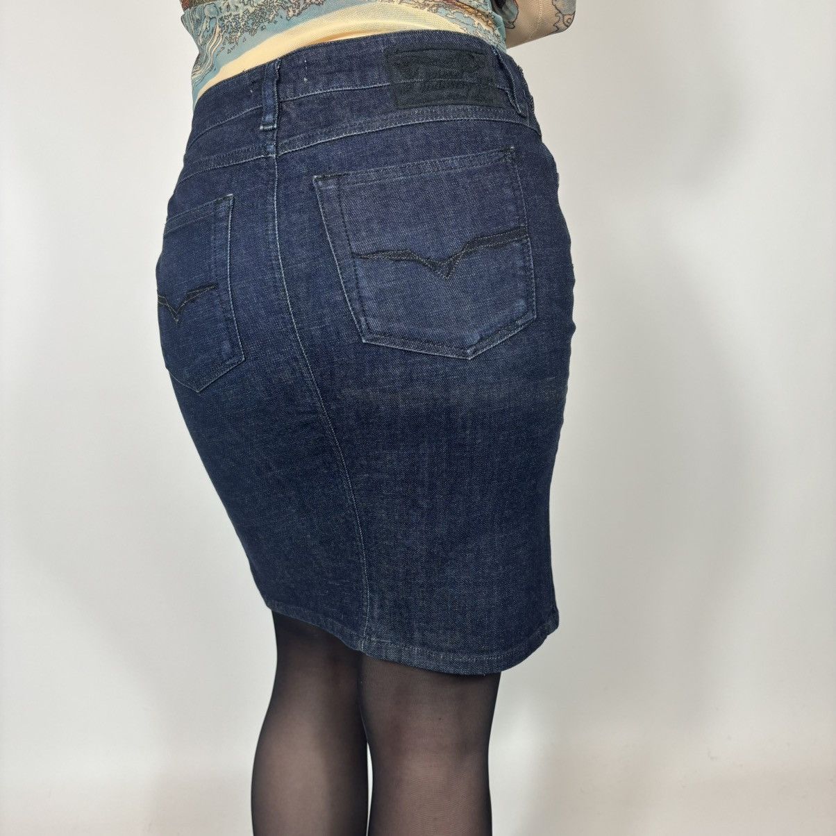 Diesel Vintage Y2K Diesel Japanese Style Casual Denim Midi Skirt Size 24" / US 00 / IT 34 - 2 Thumbnail