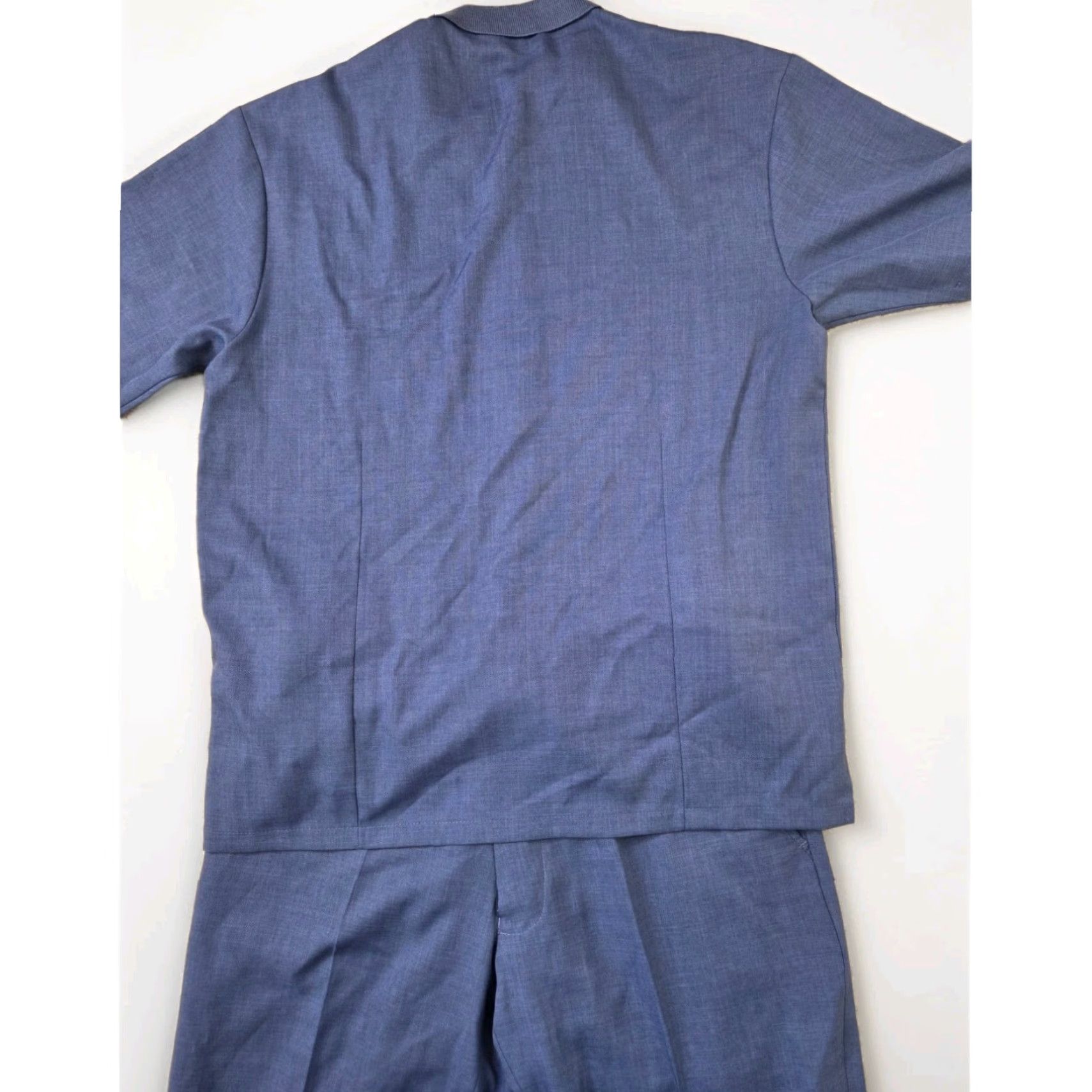 Vintage NWT Silversilk Suit Two Piece Blue Silk Rayon Knit Geometric Pleated Front Trousers Men M Summer Regular City Classic 2 Piece Suit Size US M / EU 48-50 / 2 - 3 Thumbnail