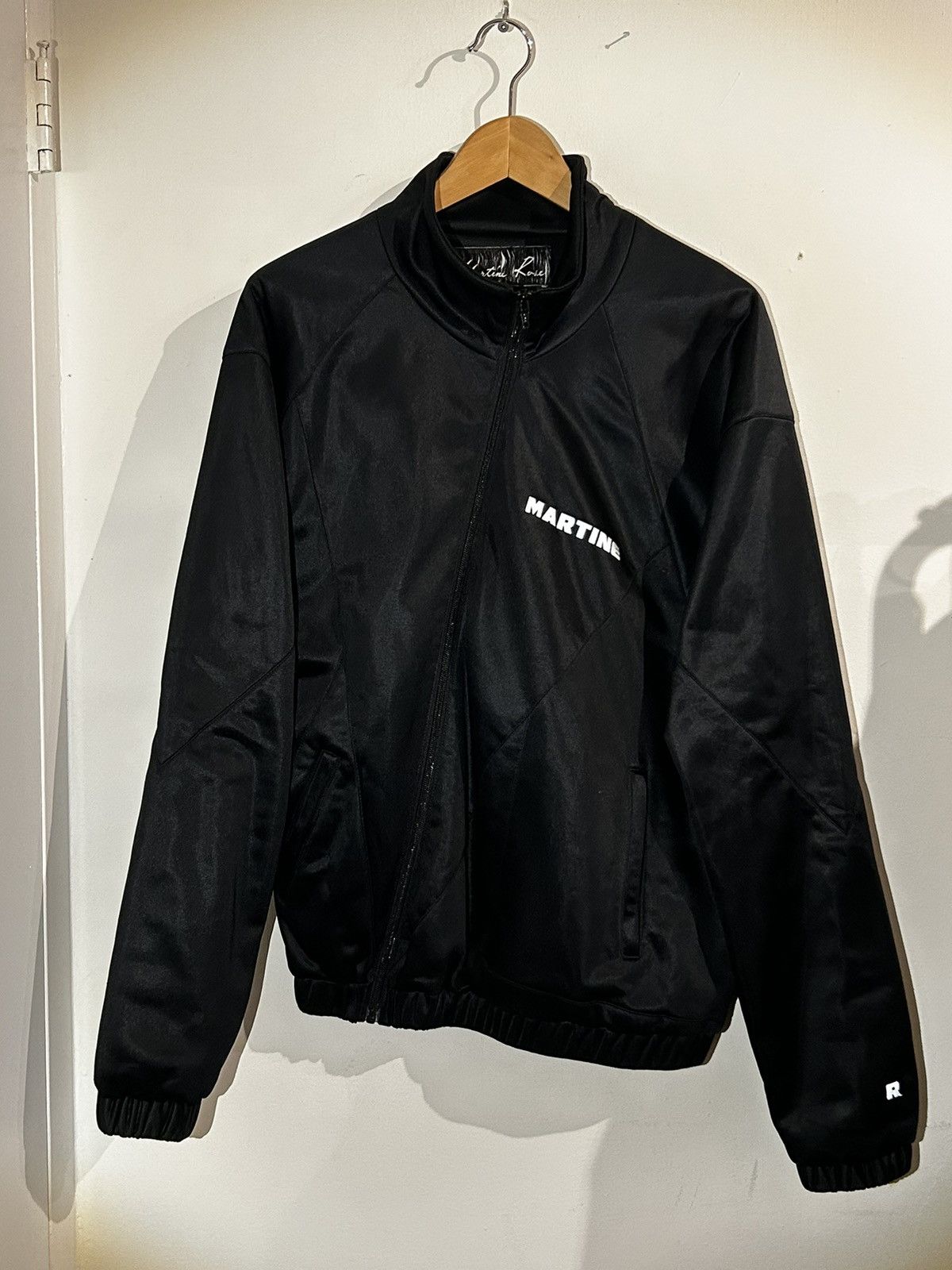 image of Martine Rose Asymmetrical Zip Track Jacket in Black, Men's (Size Small)