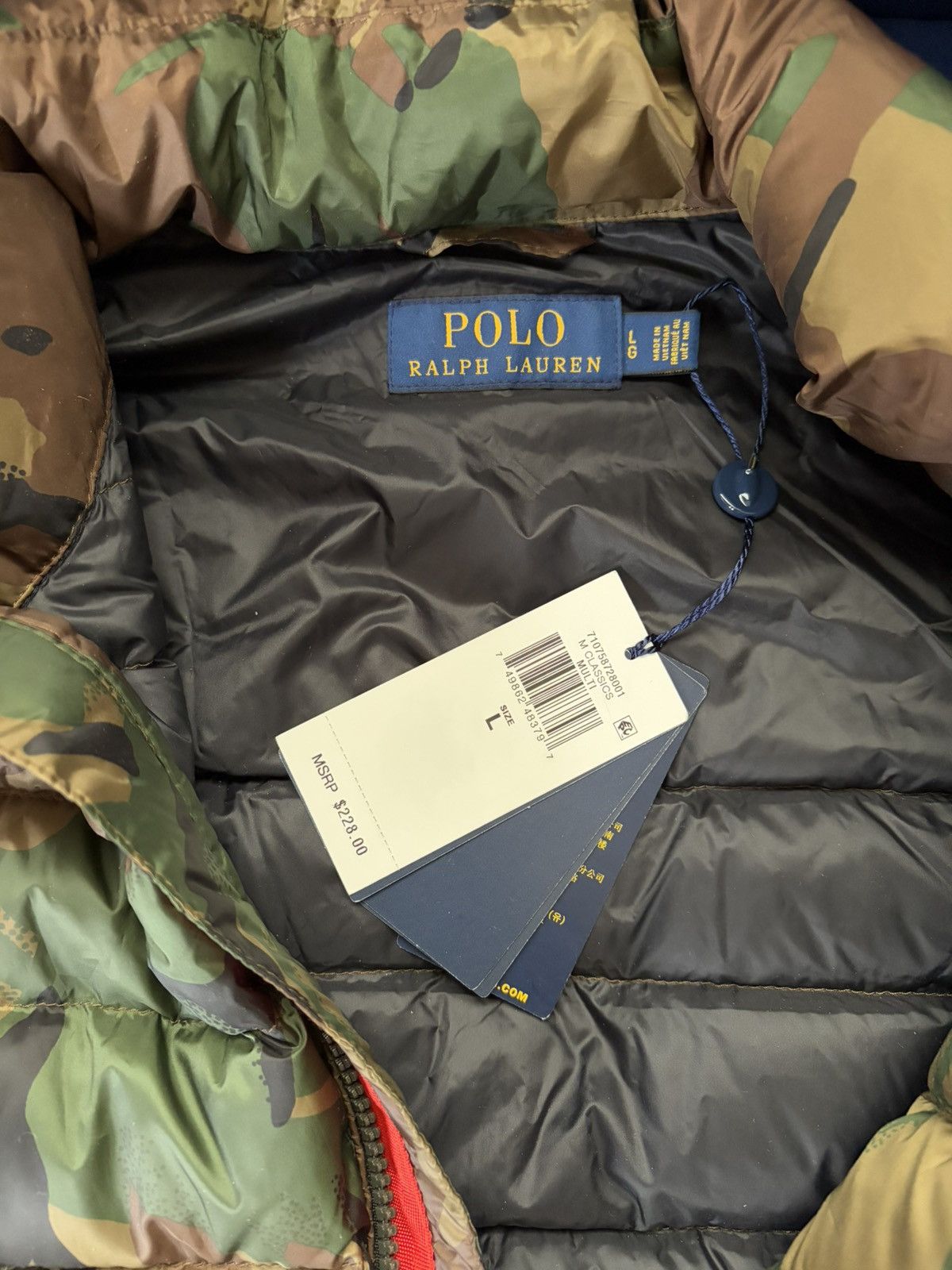 Polo Ralph Lauren Ralph Lauren Army Fatigue Camo Puffer Vest Size US L / EU 52-54 / 3 - 4 Thumbnail