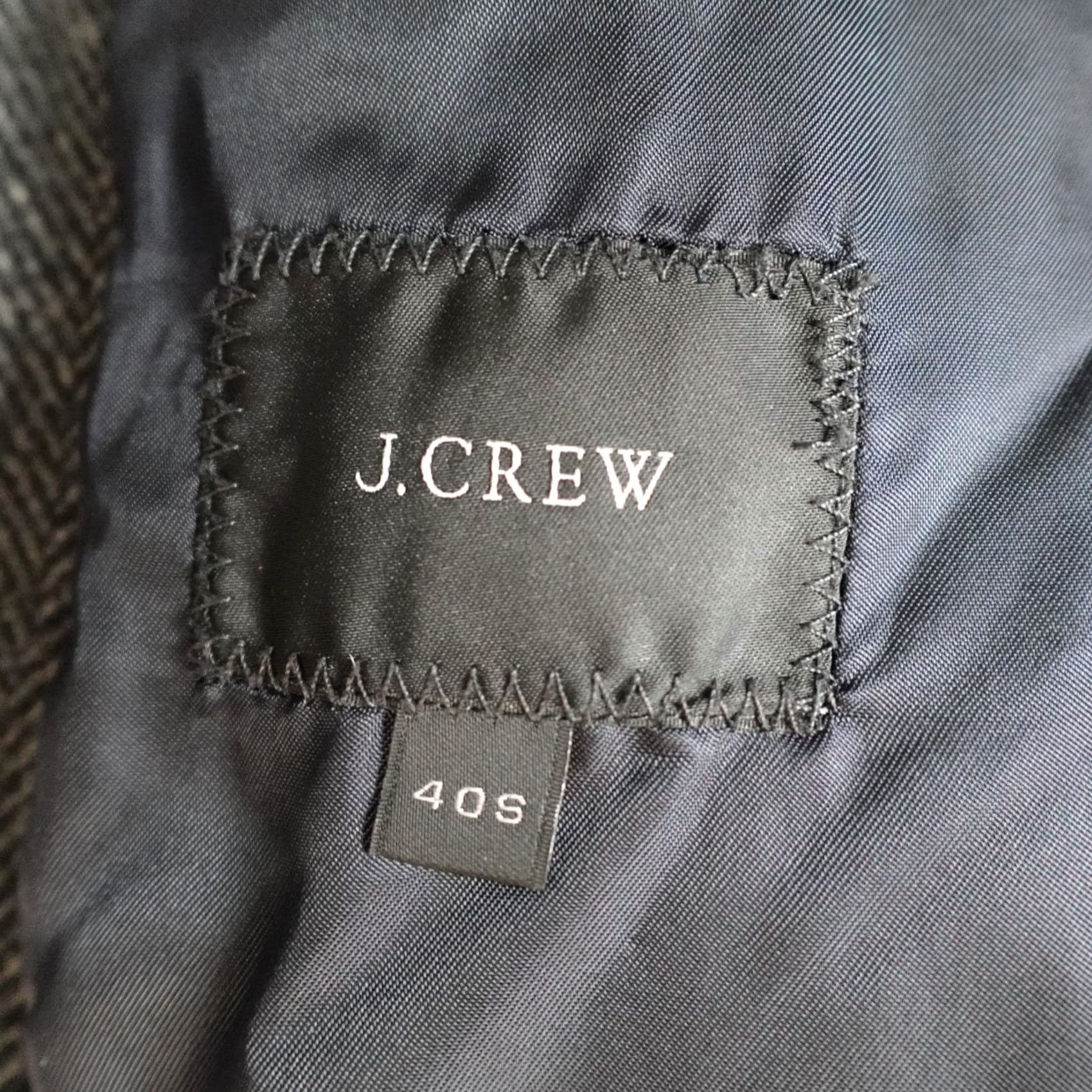 J.Crew J.CREW Mens Topcoat 40S Gray Herringbone Moon Tweed 03358 Coat Wool Tweed Overcoat Long Fall Winter Mens Size US XXS / EU 40 - 3 Thumbnail