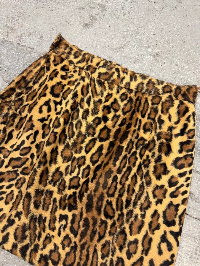 Moschino × Vintage Moschino Leopard Fur Effect Skirt Size 27" / US 4 / IT 40 - 2 Thumbnail