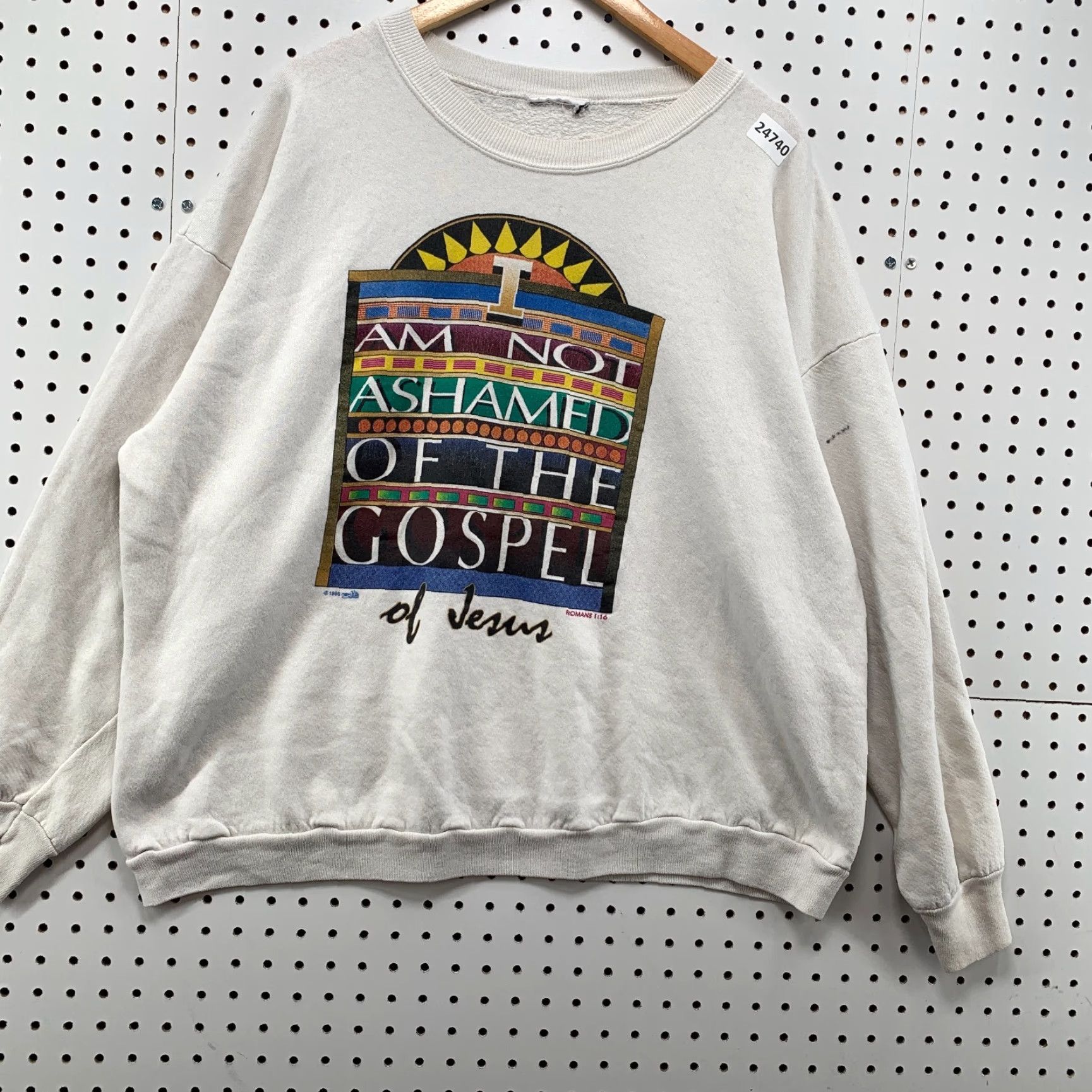 Fruit Of The Loom VINTAGE Fruit of the Loom Crewneck Sweatshirt Men 2XL White Gospel 90s Faith Religious Fleece Size US XXL / EU 58 / 5 - 7 Thumbnail
