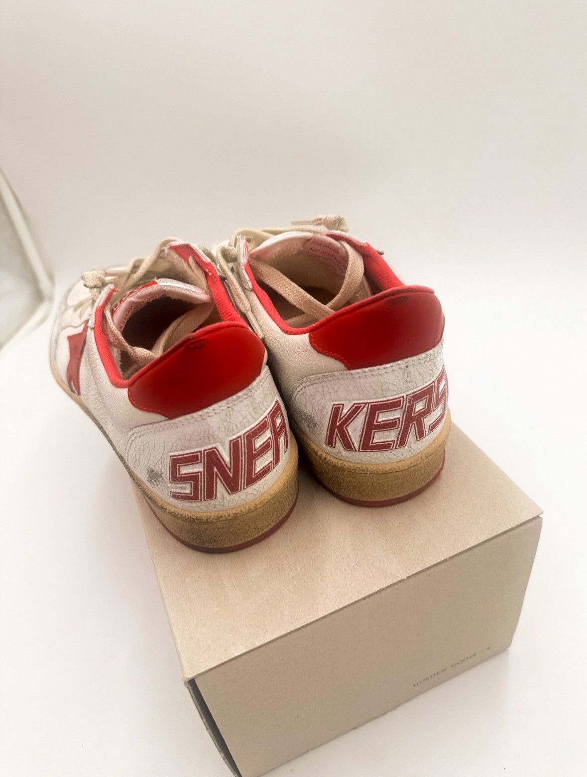 Golden Goose Golden Goose Ballstar White/Red Size US 9 / IT 39 - 6 Thumbnail