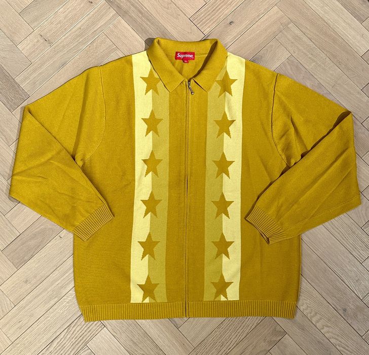 Supreme Supreme Stars Zip Up Sweater Polo | Grailed