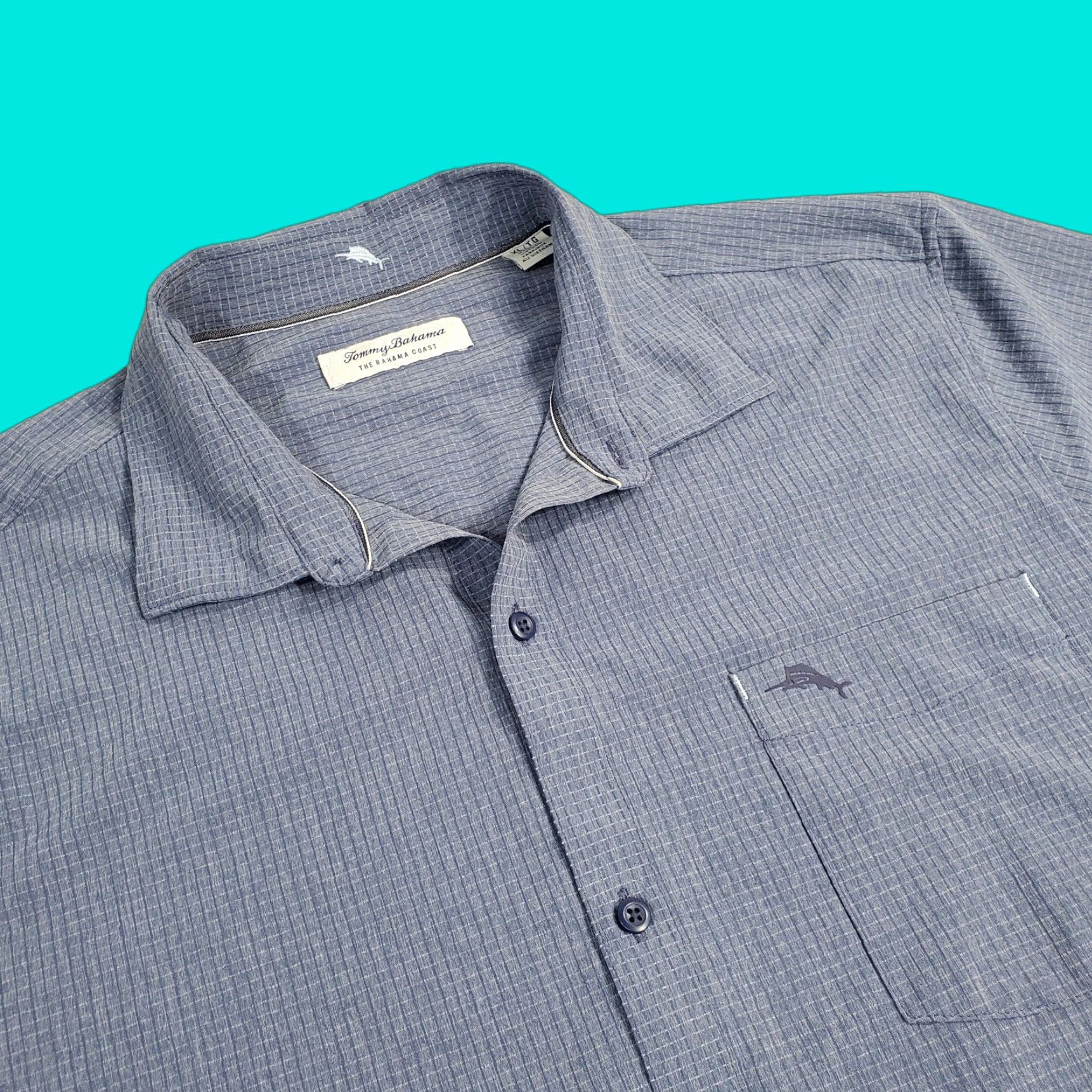 Tommy Bahama VINTAGE Tommy Bahama Island Zone Shirt Mens XL Blue Button-Up The Bahama Coast Hawaii Theme 90s? No Size US XL / EU 56 / 4 - 1 Thumbnail