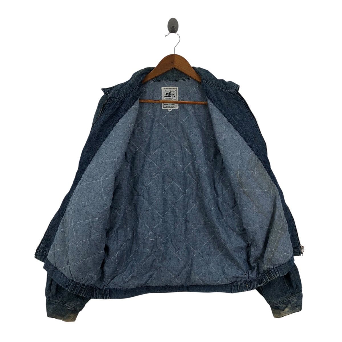 Edwin Vintage 80s EDWIN USA Indigo Bomber Jacket Size M / US 6-8 / IT 42-44 - 3 Thumbnail