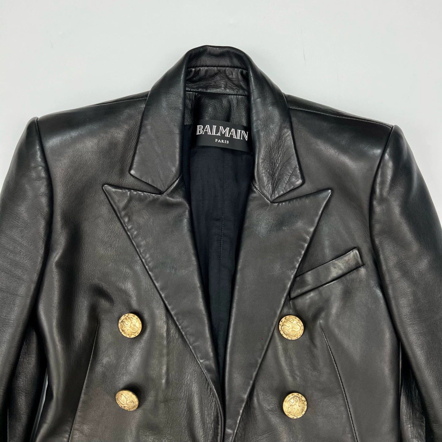 Balmain 97% New! Balmain Black Lambskin Suit Jacket Size XS / US 0-2 / IT 36-38 - 2 Thumbnail