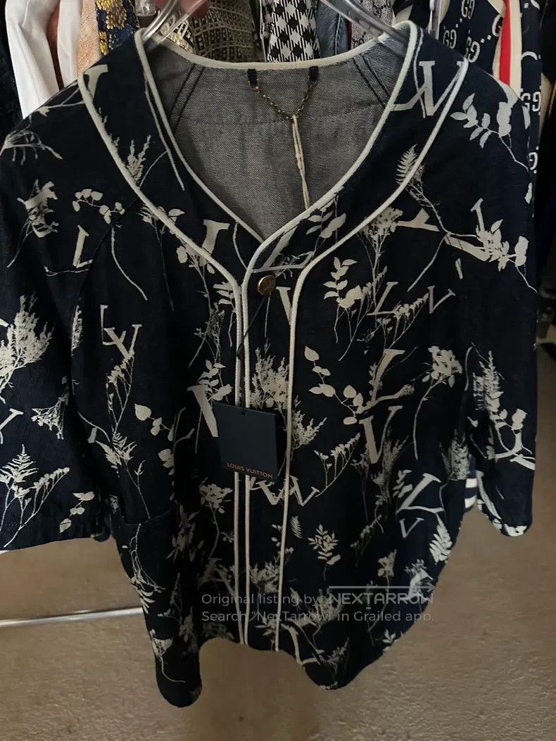 Louis Vuitton Louis Vuitton Wheat ear printed Jean short sleeve shirt Size US L / EU 52-54 / 3 - 2 Thumbnail