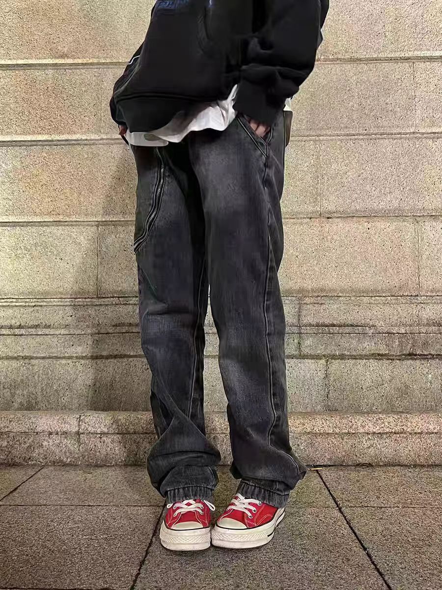 Japanese Brand × Jean Washed and distressed baggy wide-leg jeans Size US 32 / EU 48 - 4 Thumbnail