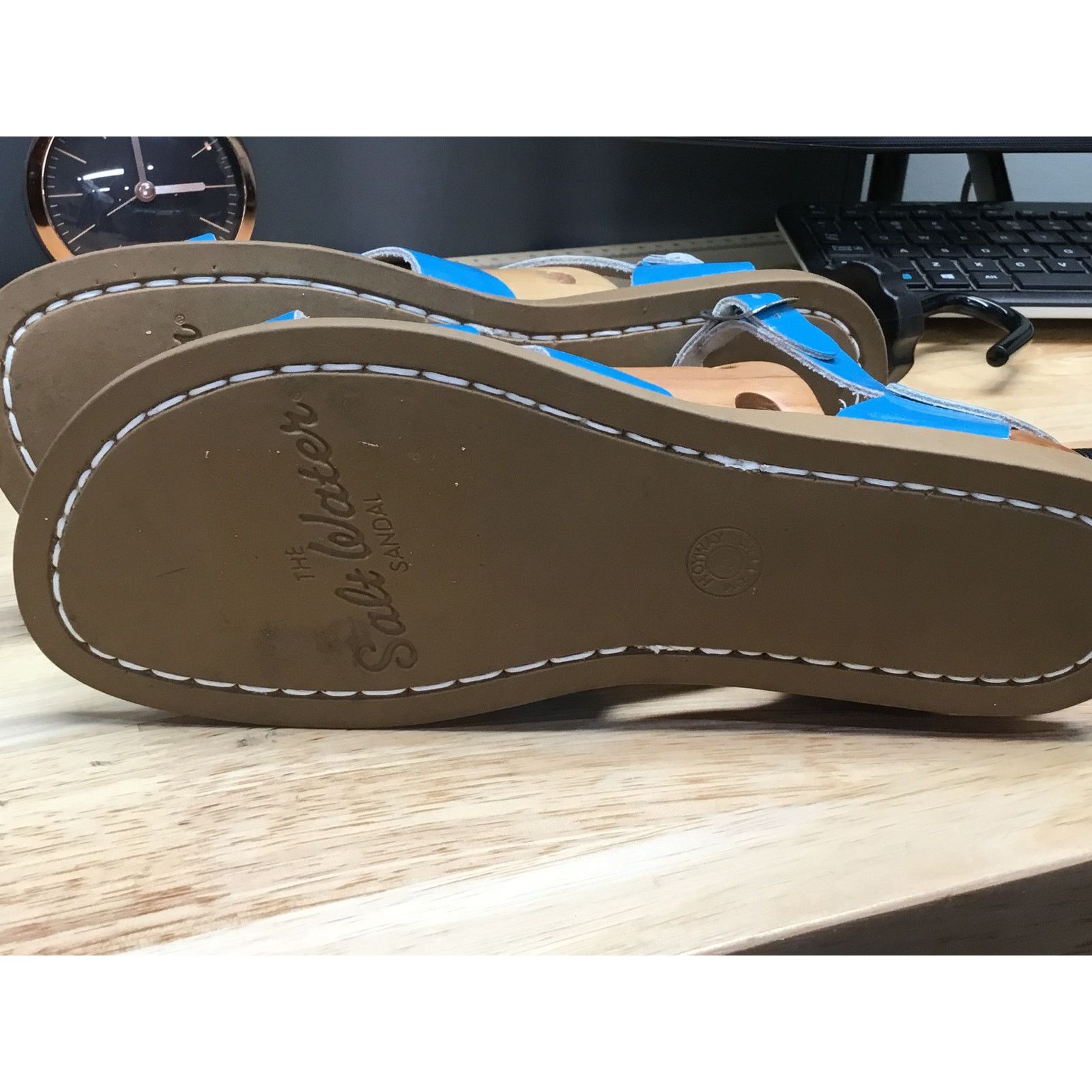 Other Saltwater Strappy Sandals Turquoise Patent Leather Women's 6 Size US 6 / IT 36 - 6 Thumbnail