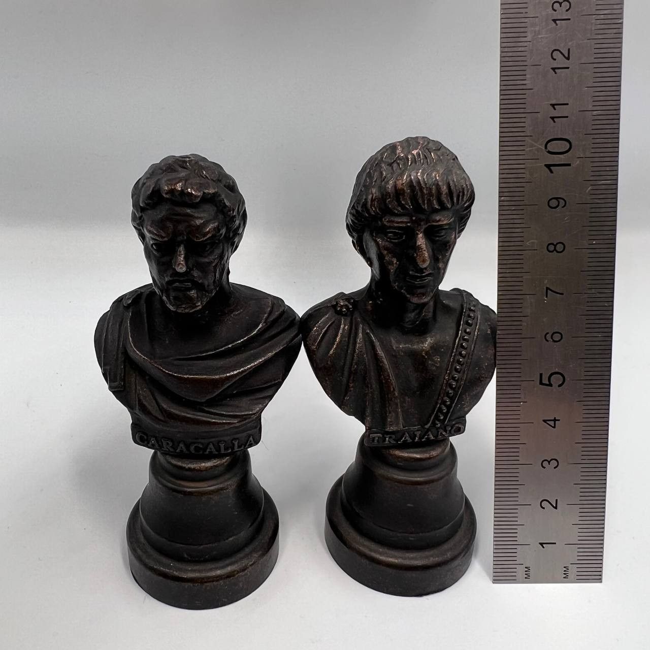 Vintage Two Vintage metalStatue Bust Roman Emperors Caracalla Traian Size ONE SIZE - 7 Thumbnail
