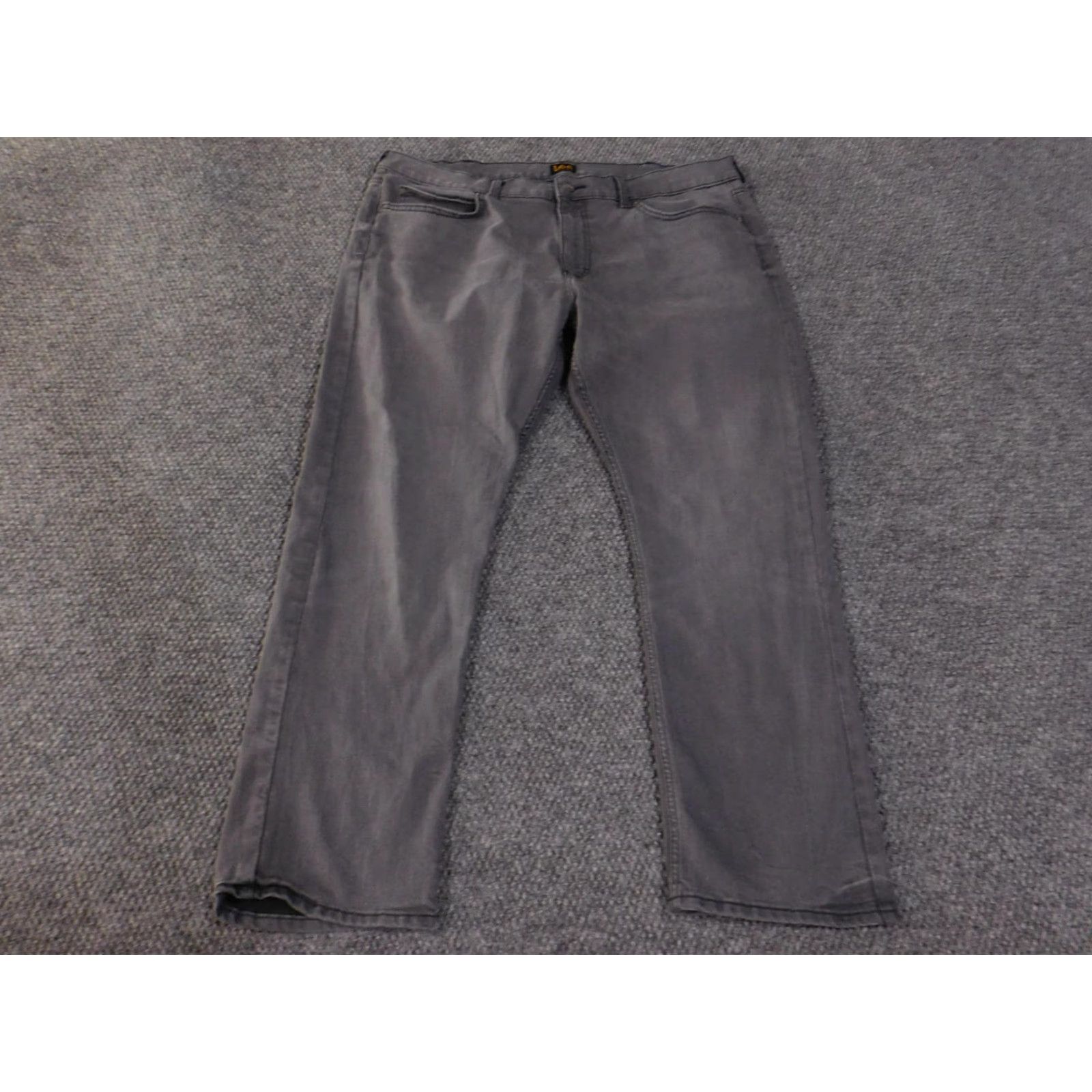 Lee Lee Jeans Mens Slim Fit Denim 40x29 Gray Zip Fly Straight Leg 5 Pocket Stretch Cadet Wash 40 in Mens Size US 40 / EU 56 - 3 Thumbnail