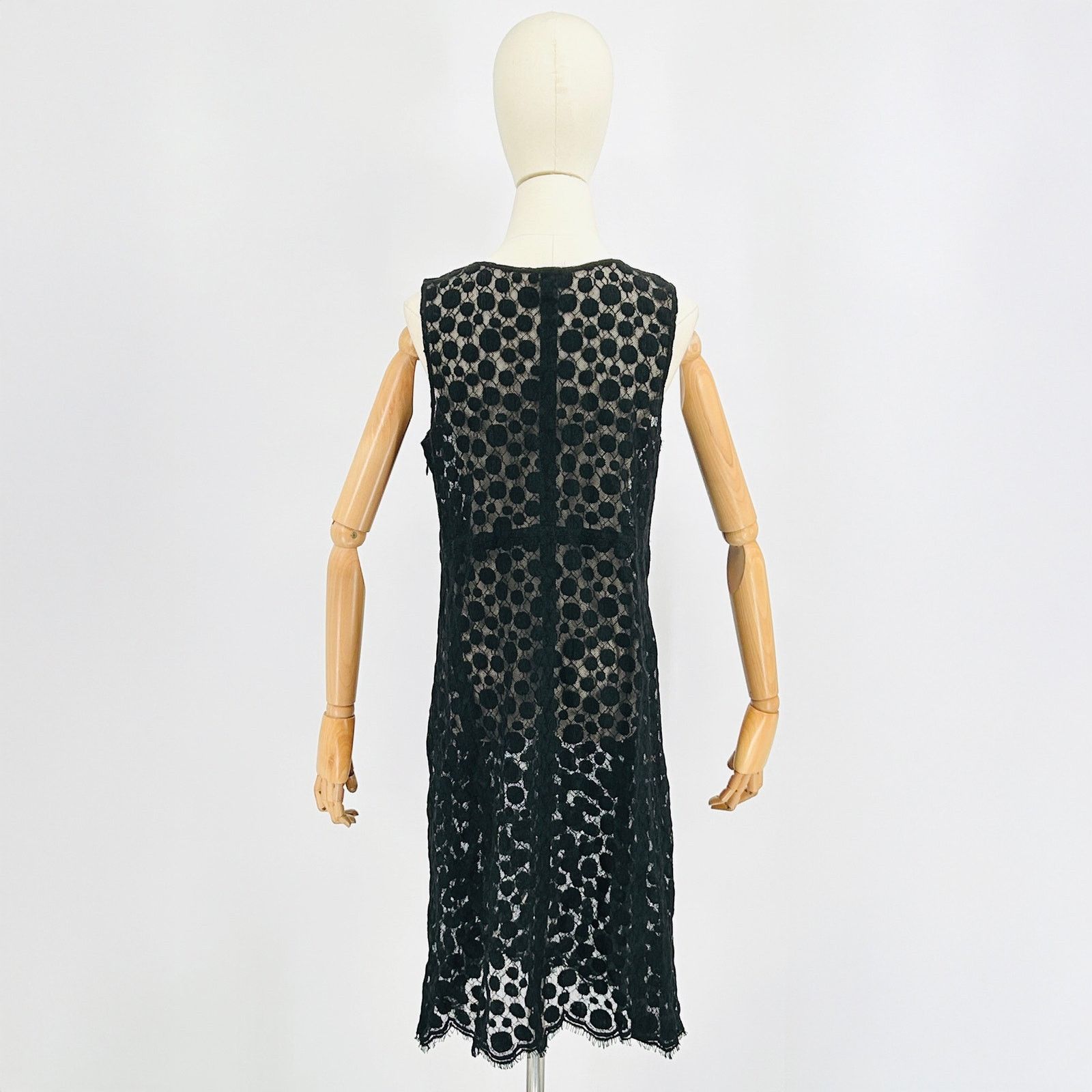Theory Theory Black Lace Mesh Sleeveless Minimalist Midi Dress Size L / US 10 / IT 46 - 5 Thumbnail