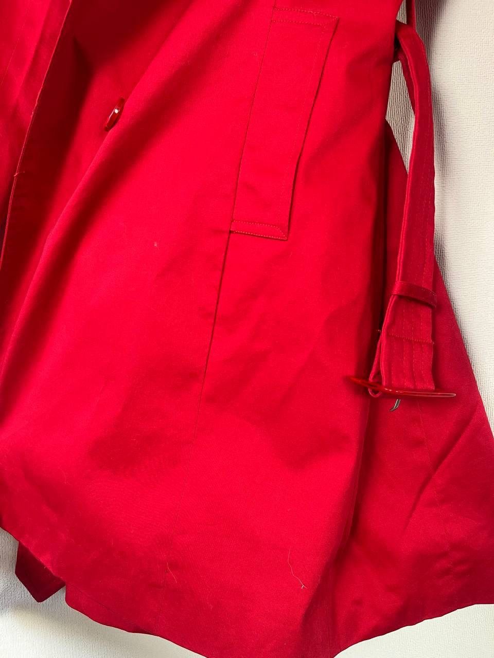 Max Mara MaxMara Red Belted Double-Breasted Trench Coat Mid-Length Size M / US 6-8 / IT 42-44 - 11 Thumbnail