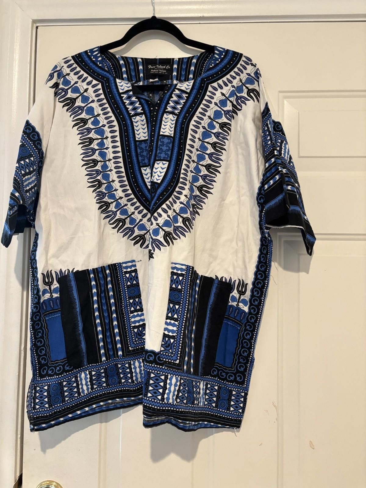 Designer Womens or mens blue/white Island Company tunic sz XL #512 Size XL / US 12-14 / IT 48-50 - 1 Thumbnail
