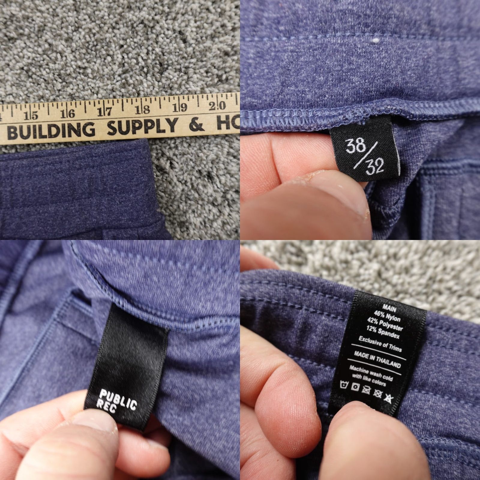 Vintage Public Rec Pants Mens 38X32 Blue Performance Drawstring Jogger Sweatpants Golf Size US 38 / EU 54 - 8 Thumbnail