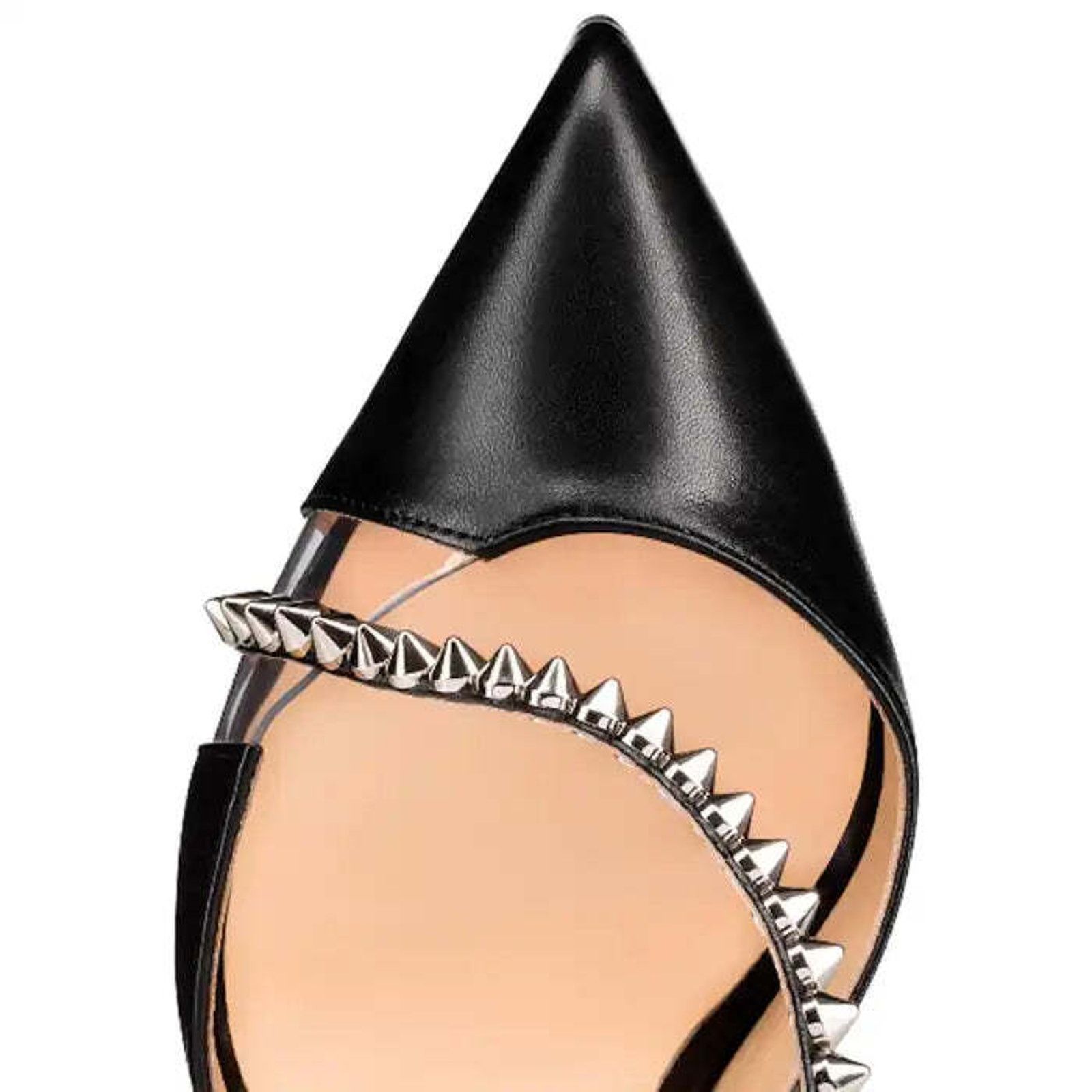 Christian Louboutin Christian Louboutin Spike Cross 100 Black PVC Silver Size US 5.5 / IT 35.5 - 7 Thumbnail