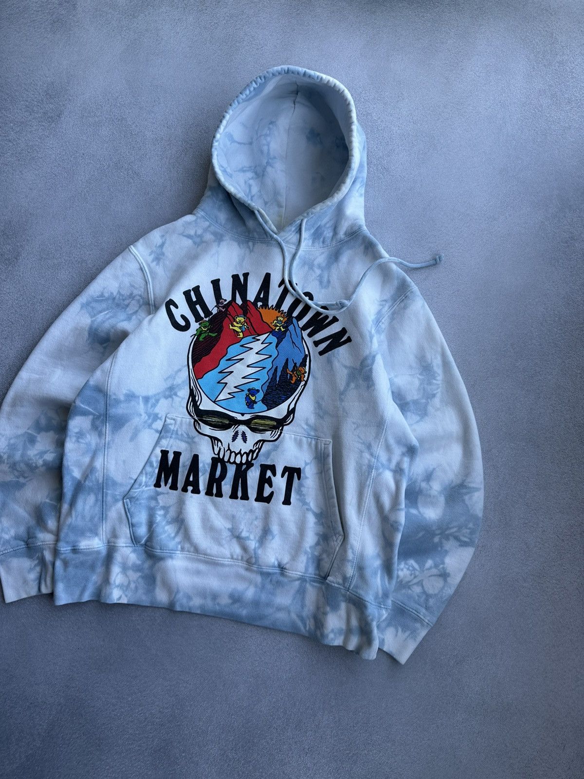 Vintage Vintage Chinatown Market Tie-Dye Skull Logo Hoodie Size US M / EU 48-50 / 2 - 2 Thumbnail