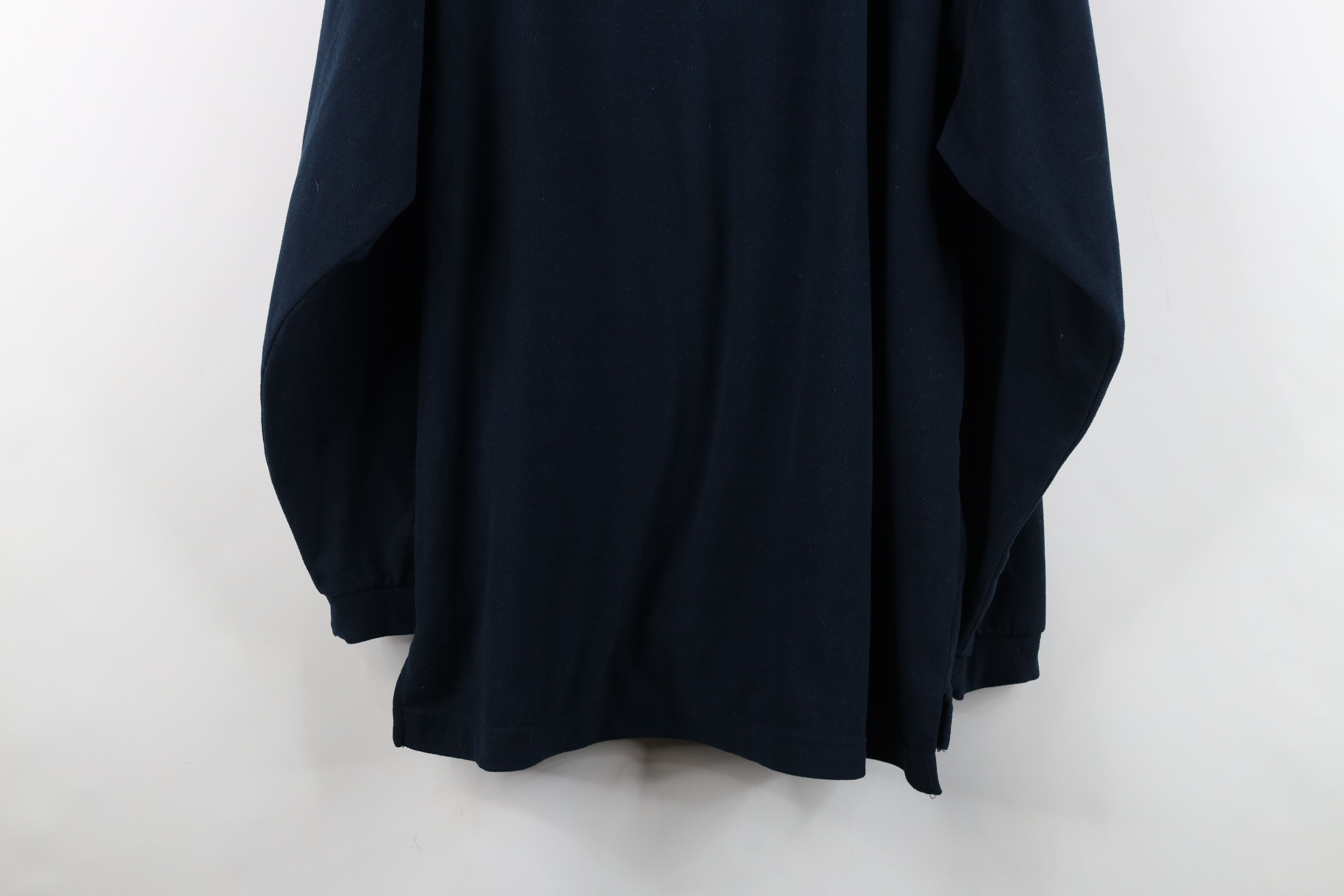 Vintage Vintage 90s Perry Ellis Spell Out Henley Fleece Sweater Blue Size US M / EU 48-50 / 2 - 10 Thumbnail