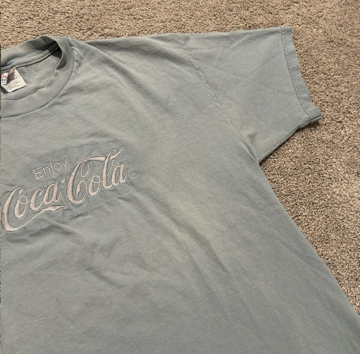 Vintage Rare Vintage Coca Cola Light Blue T shirt Size US L / EU 52-54 / 3 - 4 Thumbnail