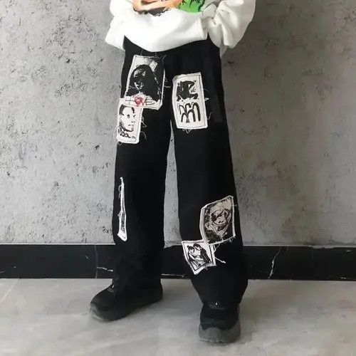 Japanese Brand × Vintage Japanese style punk jeans with patches Size US 32 / EU 48 - 1 Thumbnail