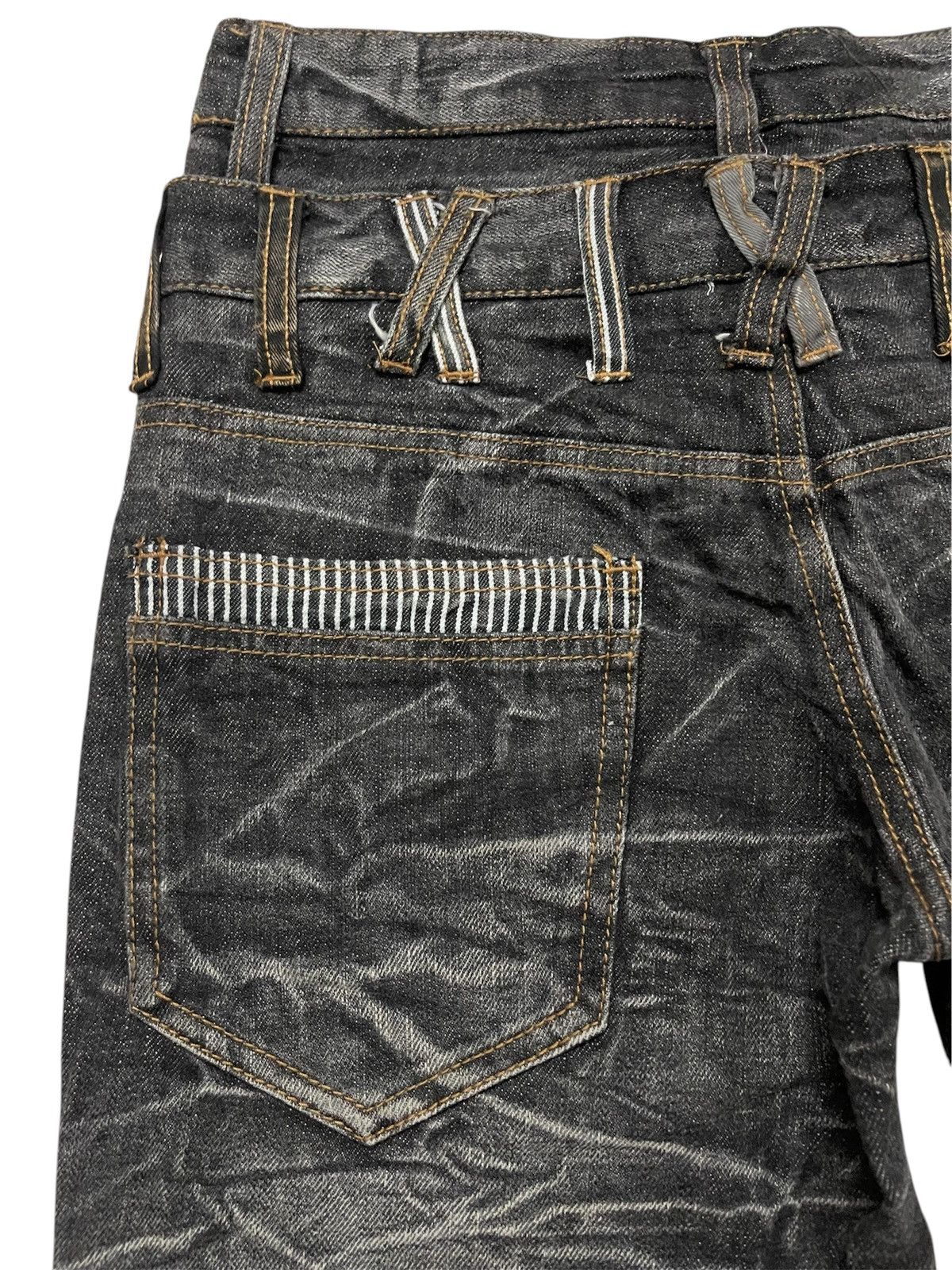 Hysteric Glamour × Vintage Nylaus Double waist Clawmark Trim Twist Leg Jeans Size US 30 / EU 46 - 9 Thumbnail