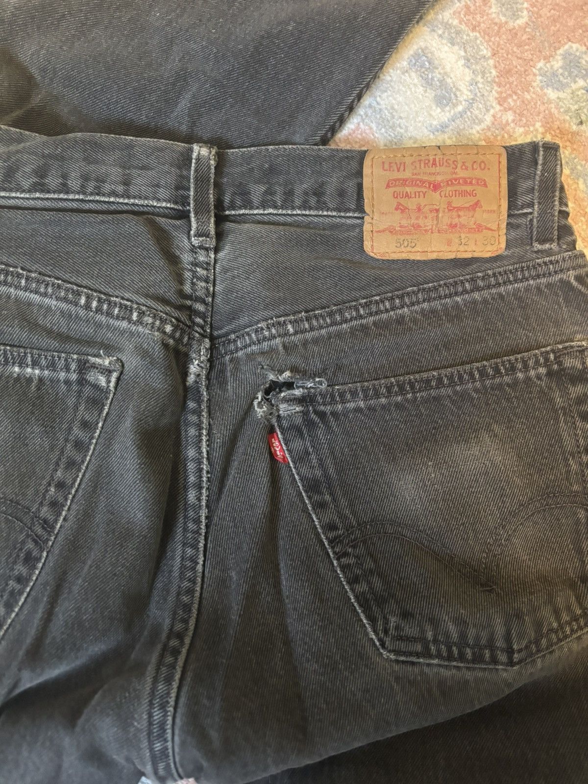 Levi's × Vintage VINTAGE LEVIS 505s BLACK/GREY DISTRESSED Size US 32 / EU 48 - 5 Thumbnail