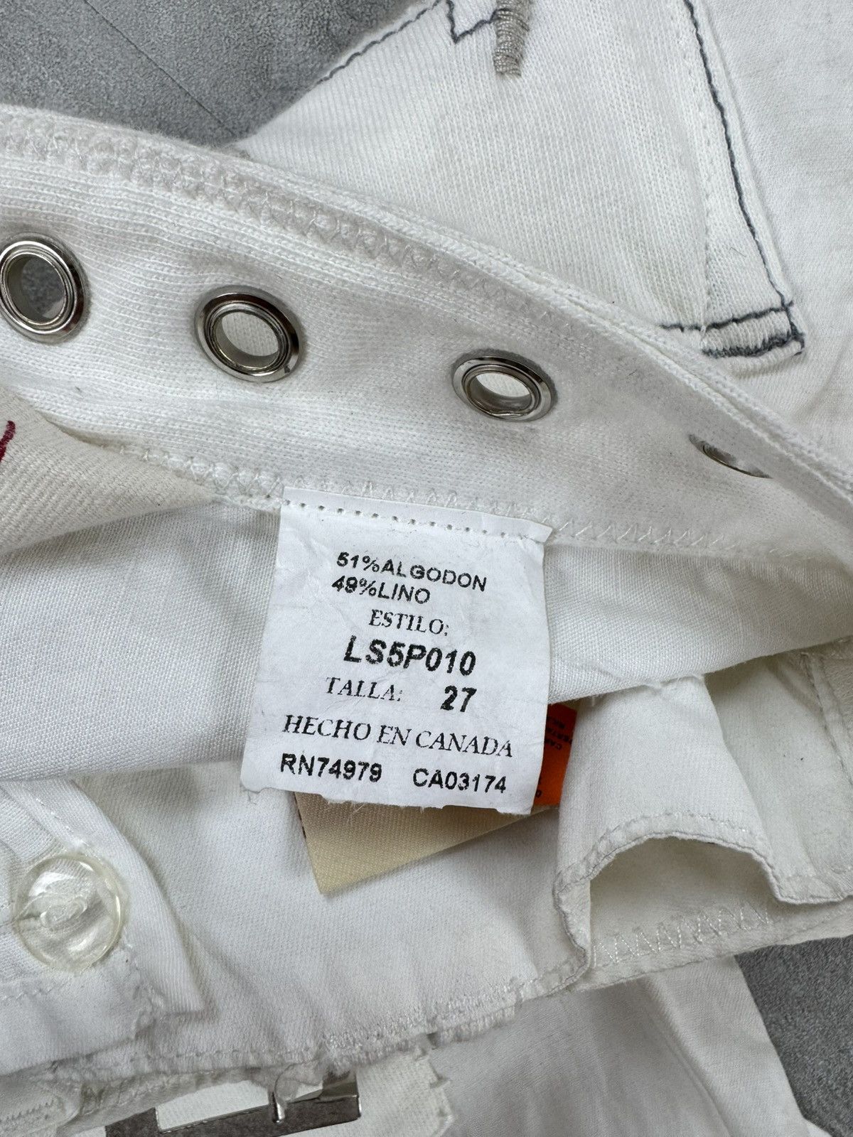 Parasuco PARASUCO Cotton Linen Denim Legend White Pants Avant Size 27" / US 4 / IT 40 - 9 Thumbnail
