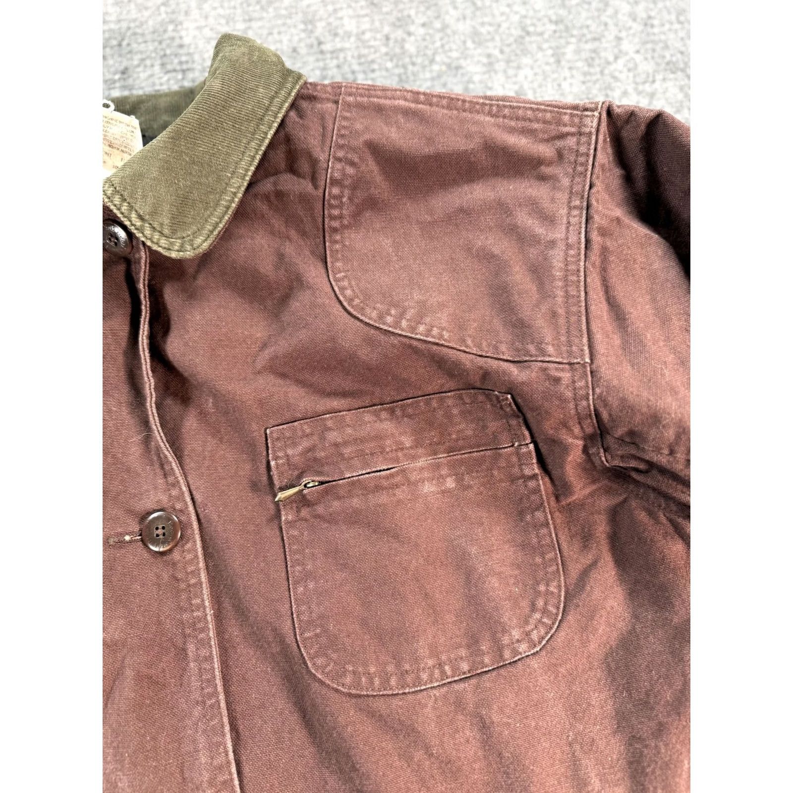 Vintage Vintage Barn Coat Mens XL Brown Jacket Corduroy Collar Plaid Lined 90s Hunting Jacket Overcoat Size US XL / EU 56 / 4 - 6 Thumbnail