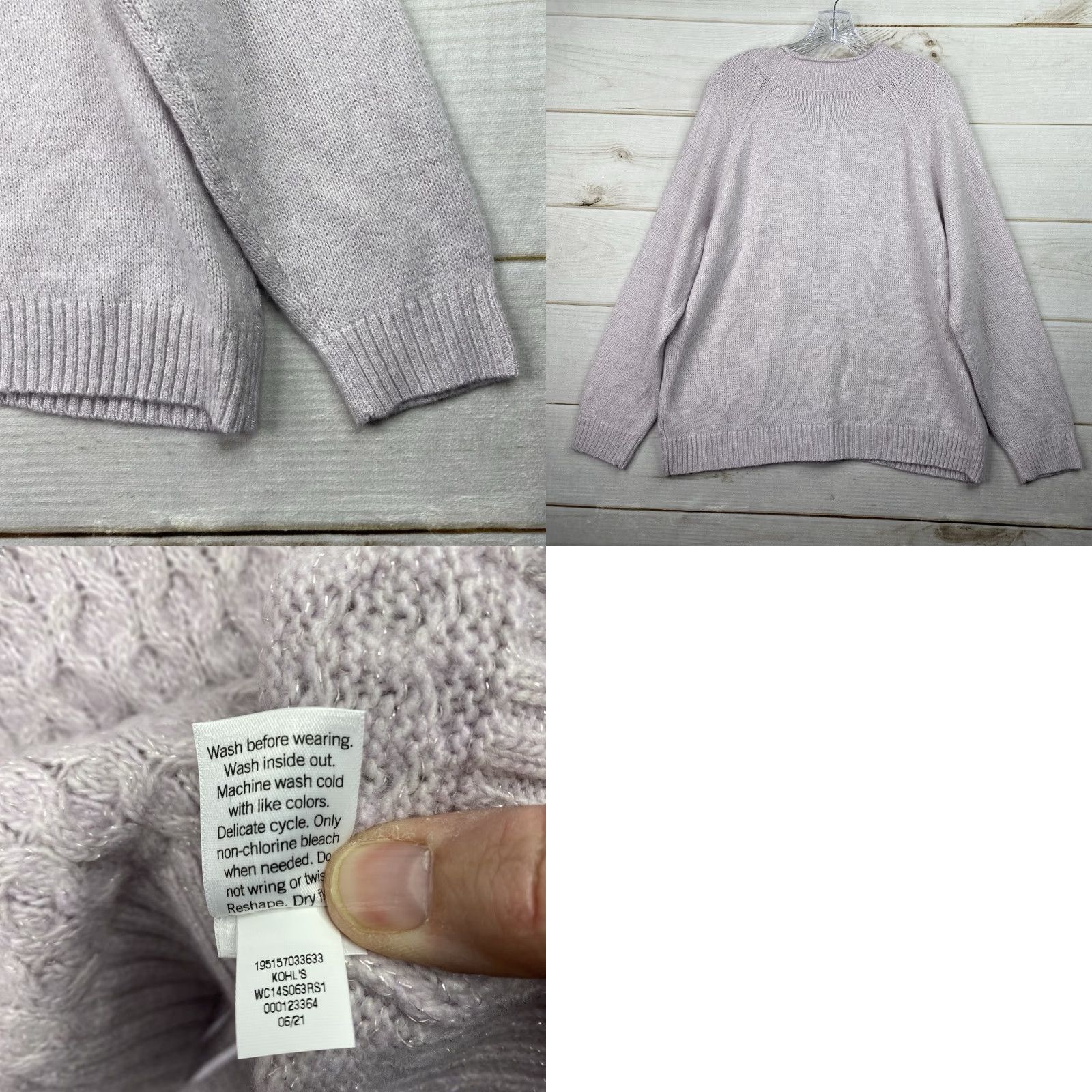 Croft & Barrow Croft & Barrow Sweater Women XXL Purple NWT Extra Cozy Pullover Cable Knit Size XXL / US 16-18 / IT 52-54 - 8 Thumbnail