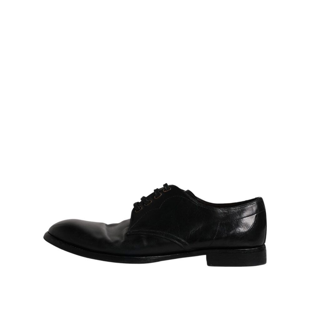 Dolce & Gabbana Dolce & Gabbana Black Leather Derby Formal Men Dress Shoes Size US 12 / EU 45 - 6 Thumbnail
